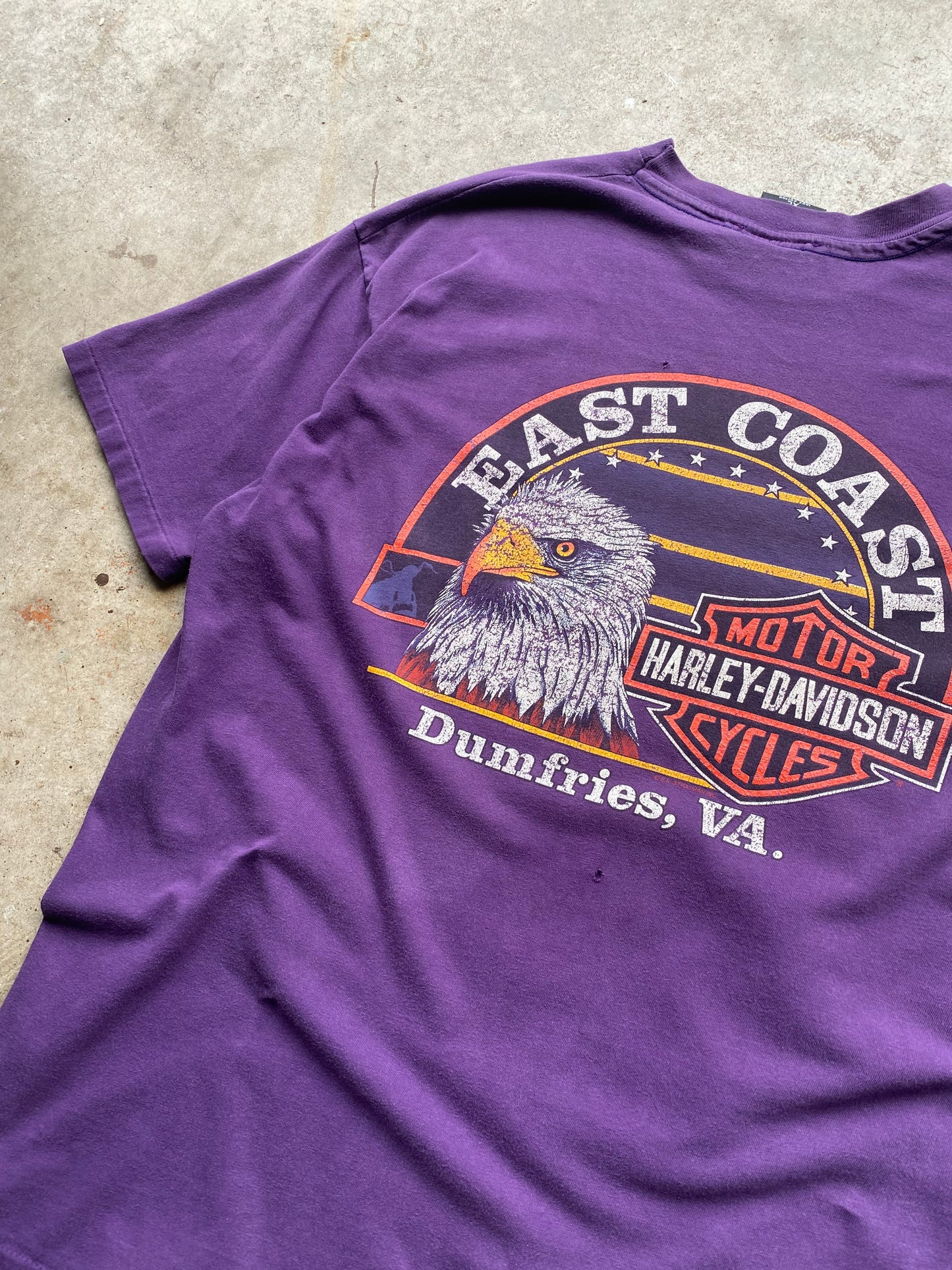 Vintage Harley Davidson Blue on purple flame size extra large
