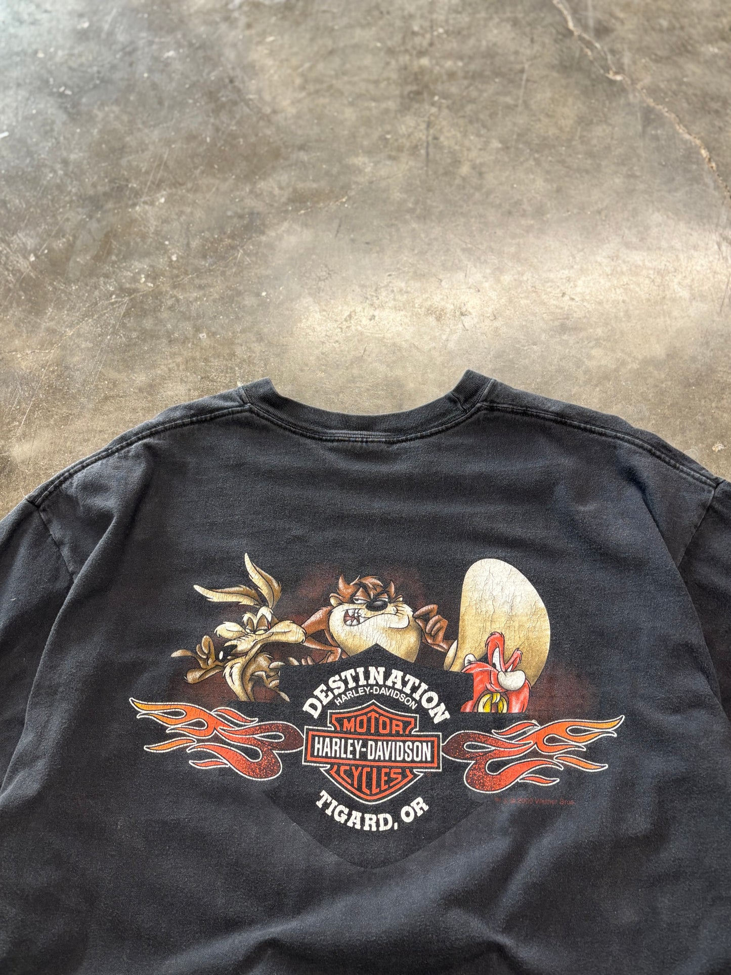 Vintage Harley Davidson Looney Tunes street tough shirt size xl