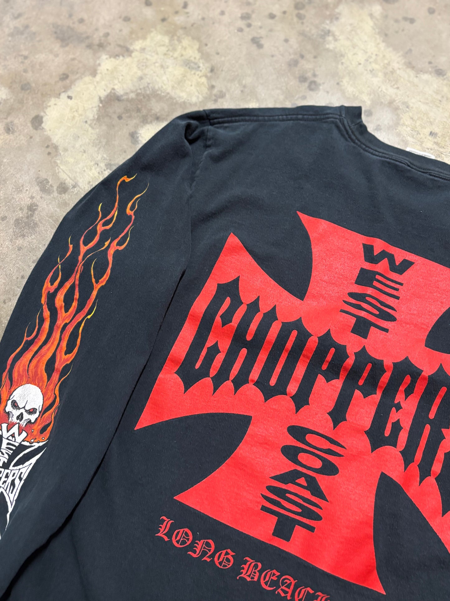 Vintage West Coast Choppers Flame Skull shirt size large