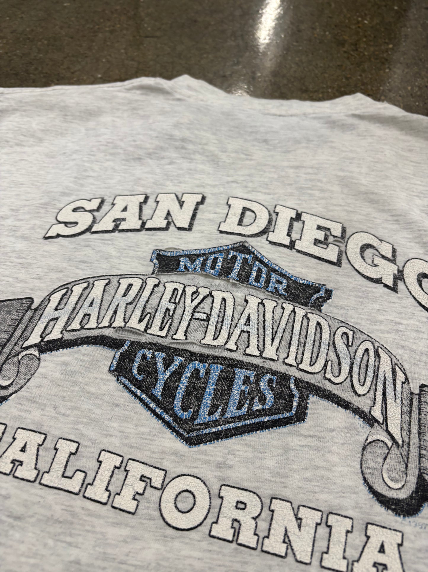 Vintage Harley Davidson Blue Flame size XL shirt long sleeve