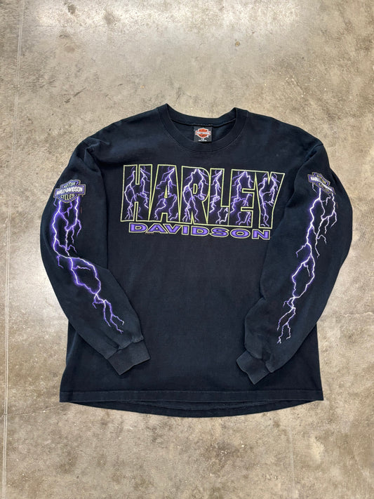 Vintage 90’s Harley Davidson Lightning long sleeve size large
