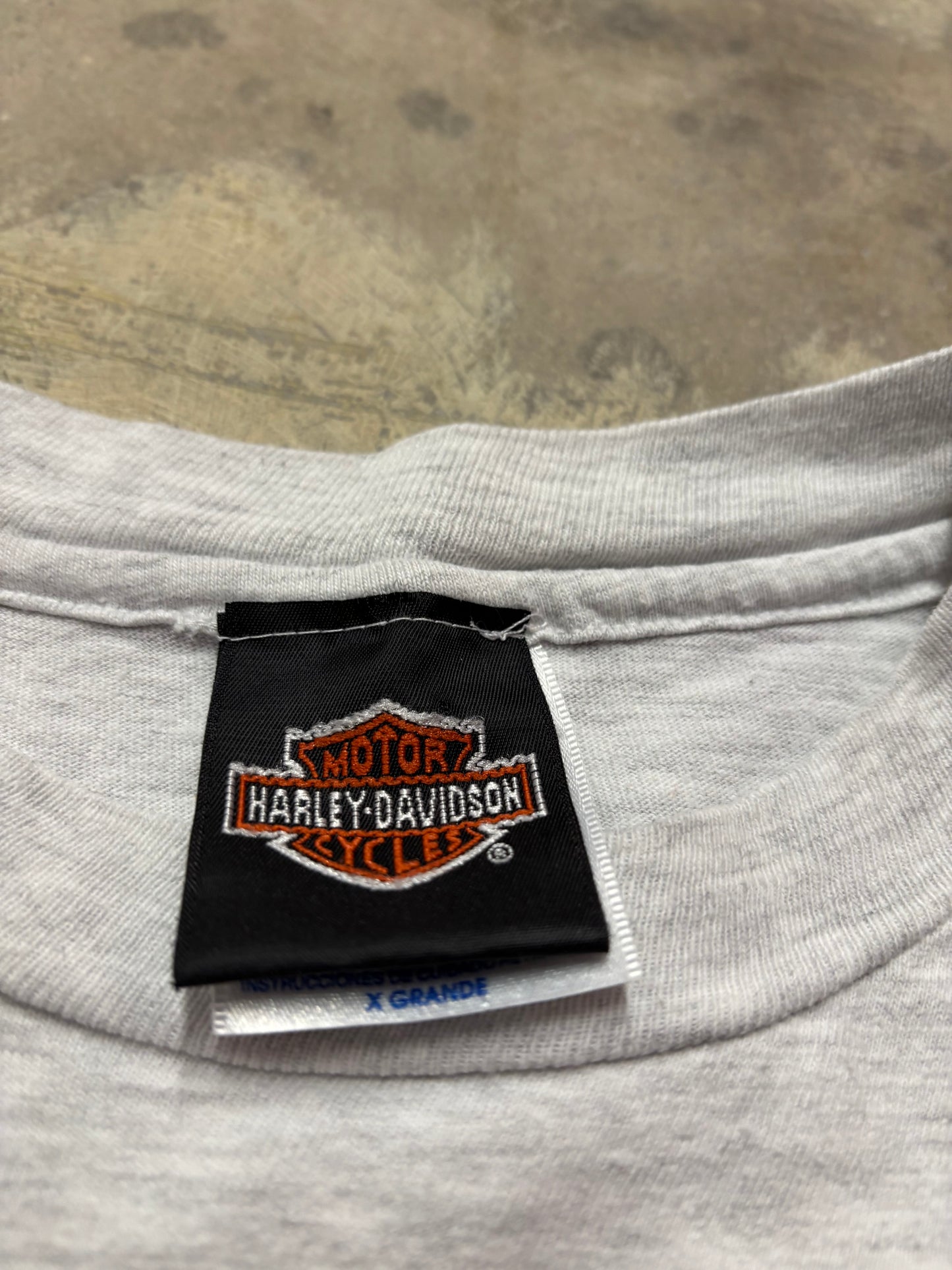 Vintage Harley Davidson blue flame grey blank size xl