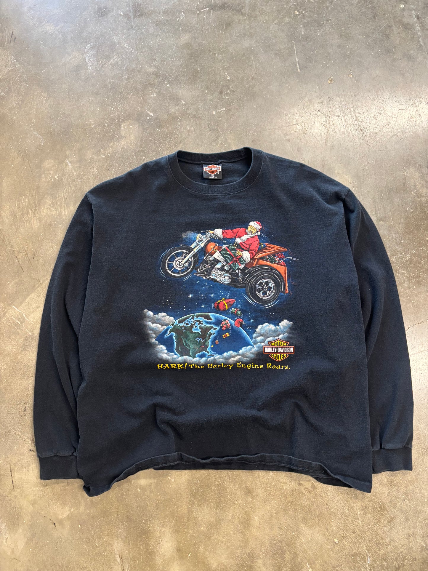 Vintage Harley Davidson Santa long sleeve size xl