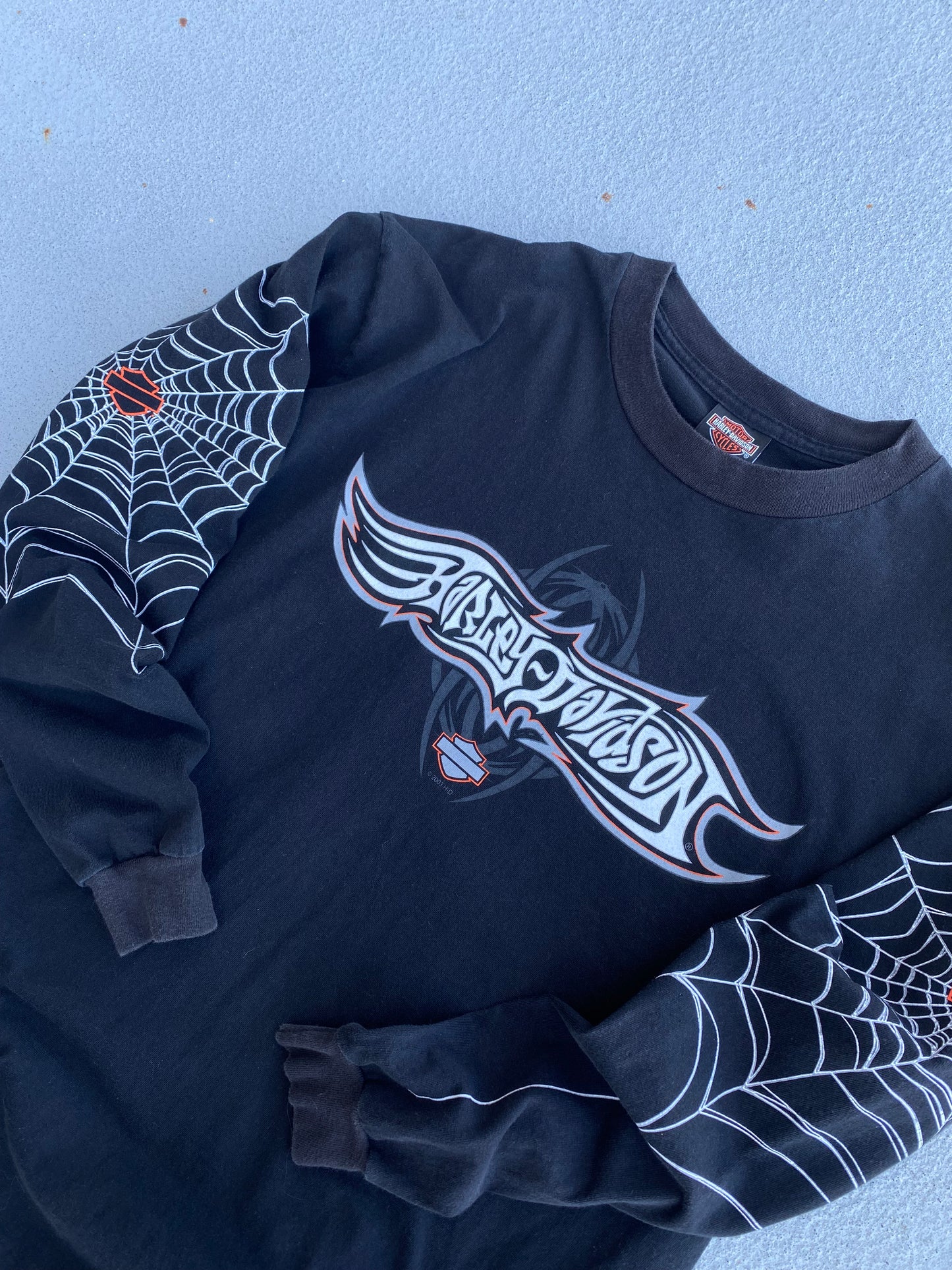 Vintage Harley Davidson Spider Web Long sleeve shirt size Large