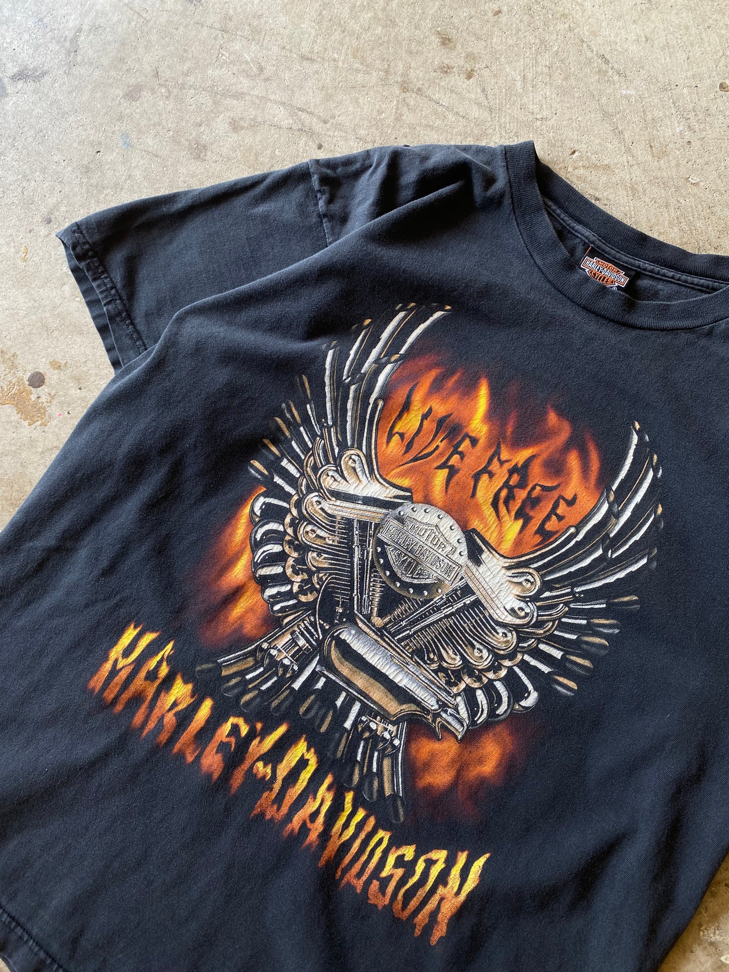 Vintage Flaming Shovelhead Harley Davidson Shirt size large