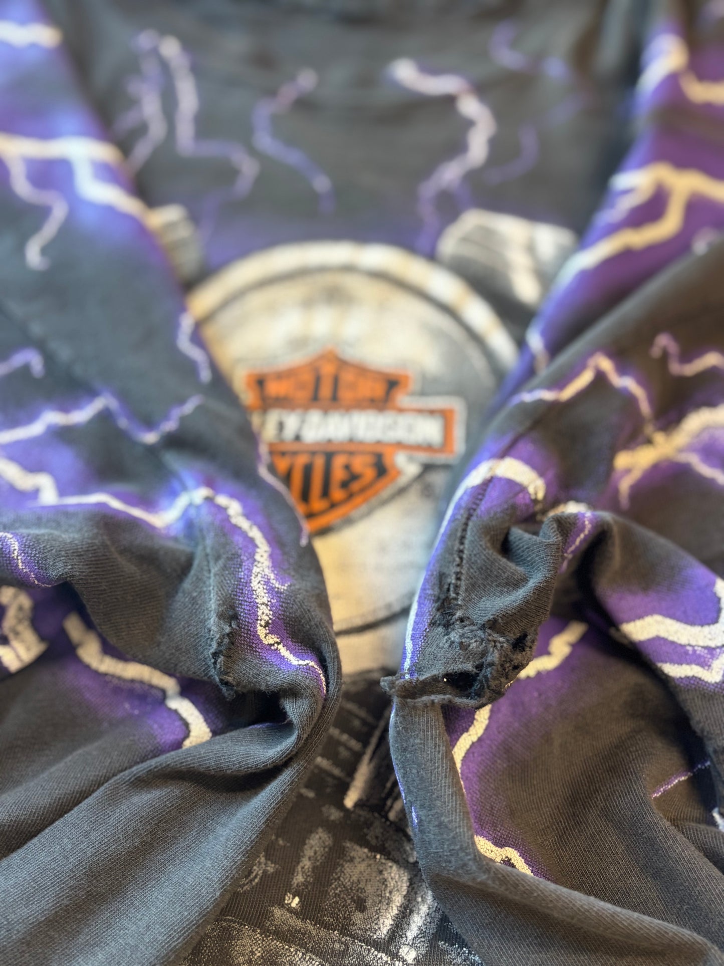 Vintage Harley Davidson purple Lightning AOP size XL