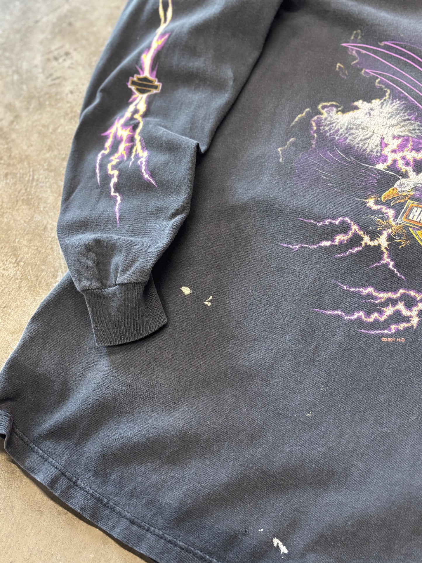 Vintage Harley Davidson Purple Eagle Lightning shirt size large