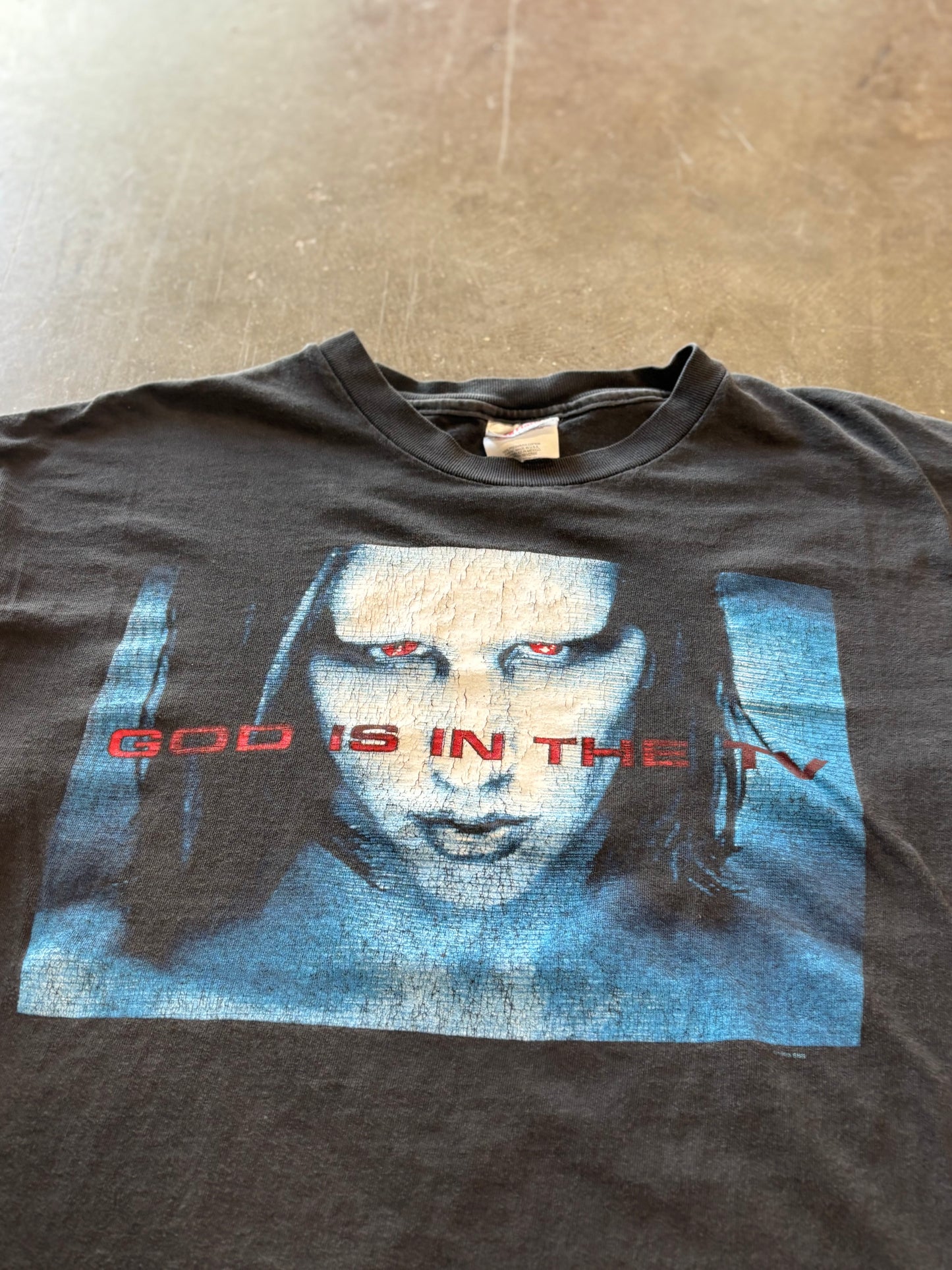 Vintage Marilyn Manson god is in the tv shirt size xl