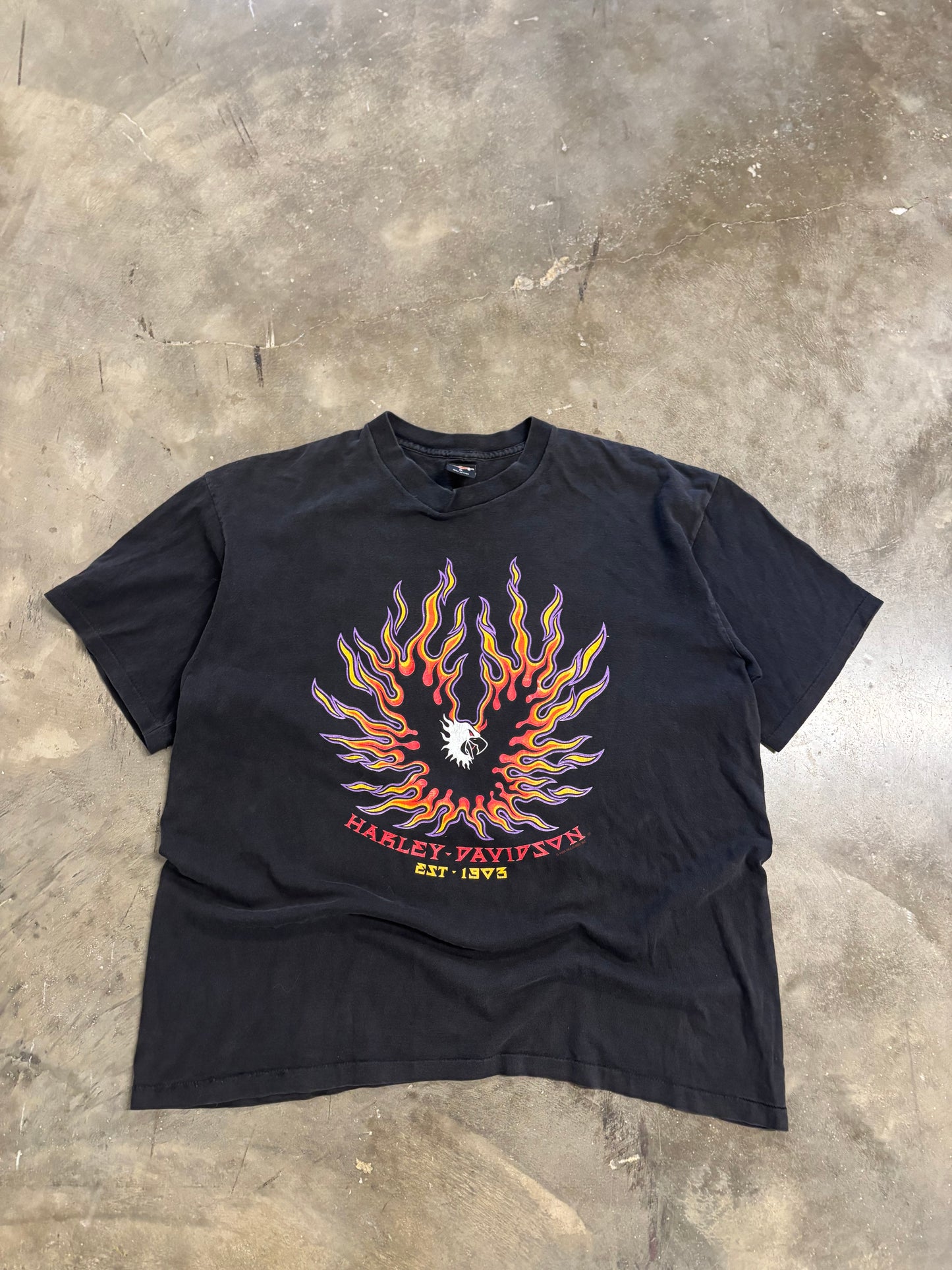 Vintage Harley Davidson Flaming Eagle shirt size xl