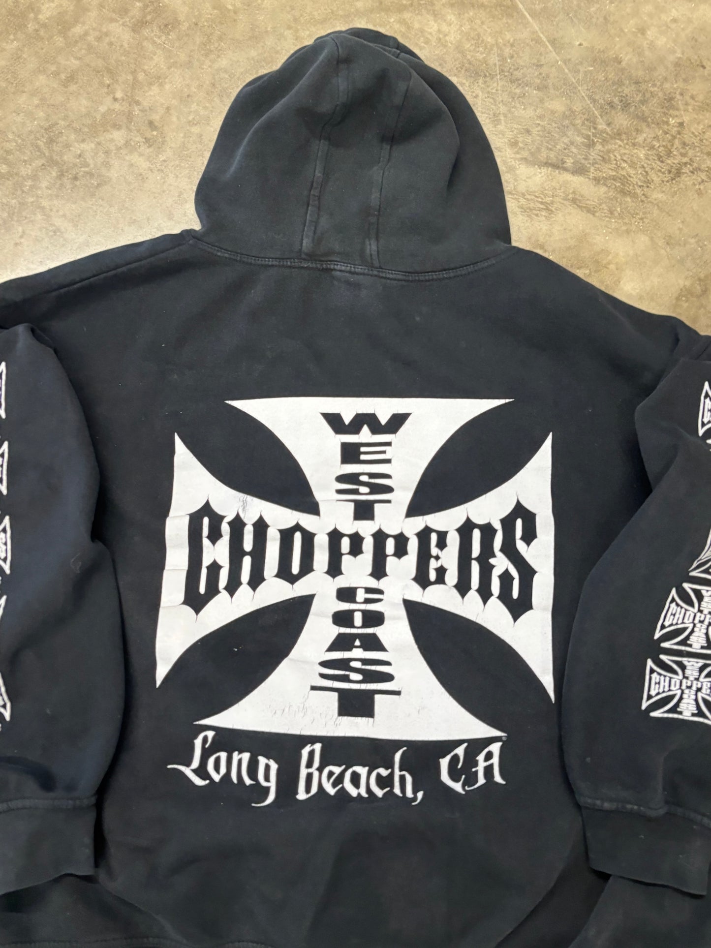 Vintage West Coast Choppers Iron Cross hoodie size xxl