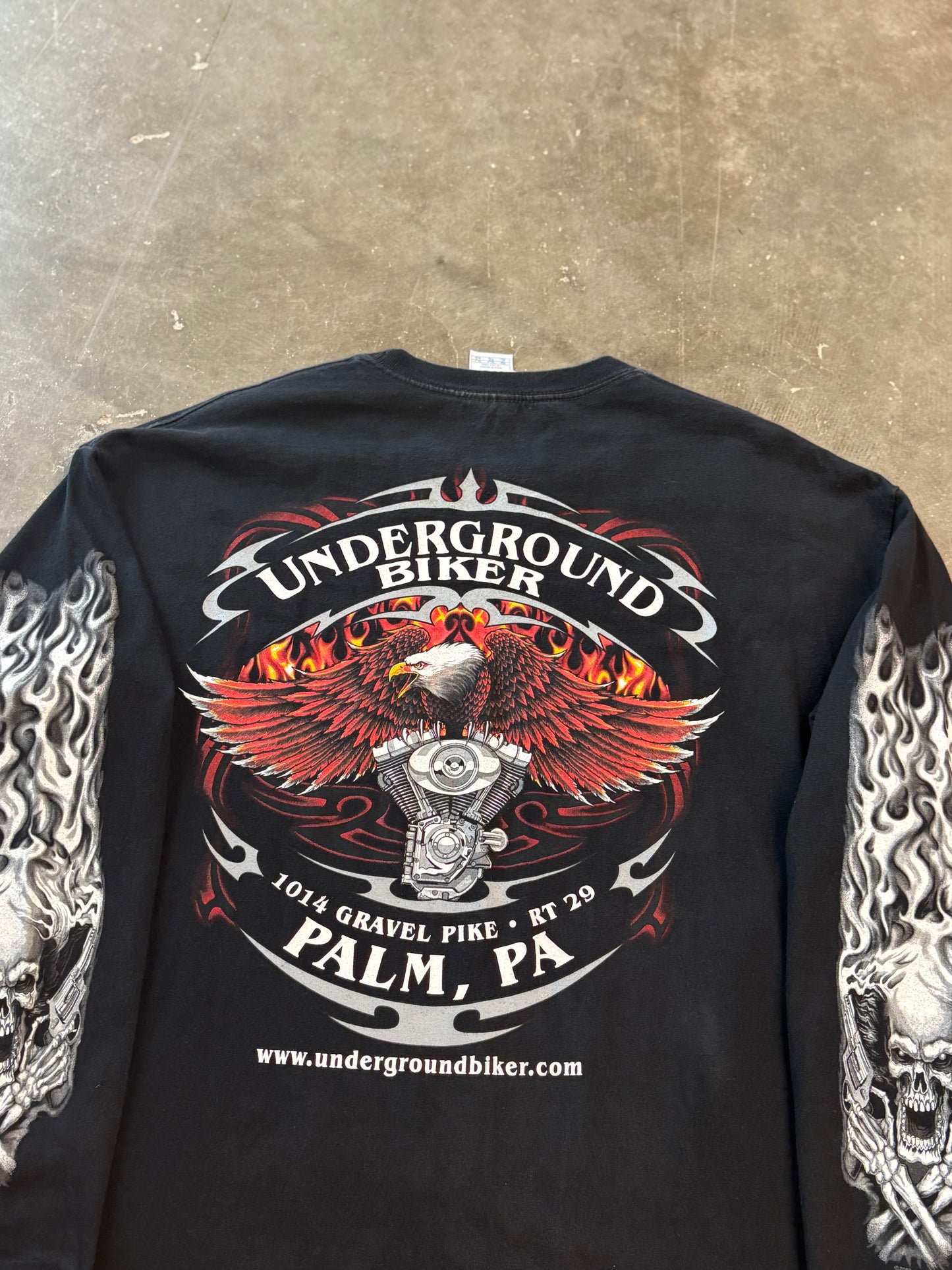 Vintage Biker Skull long sleeve size xl
