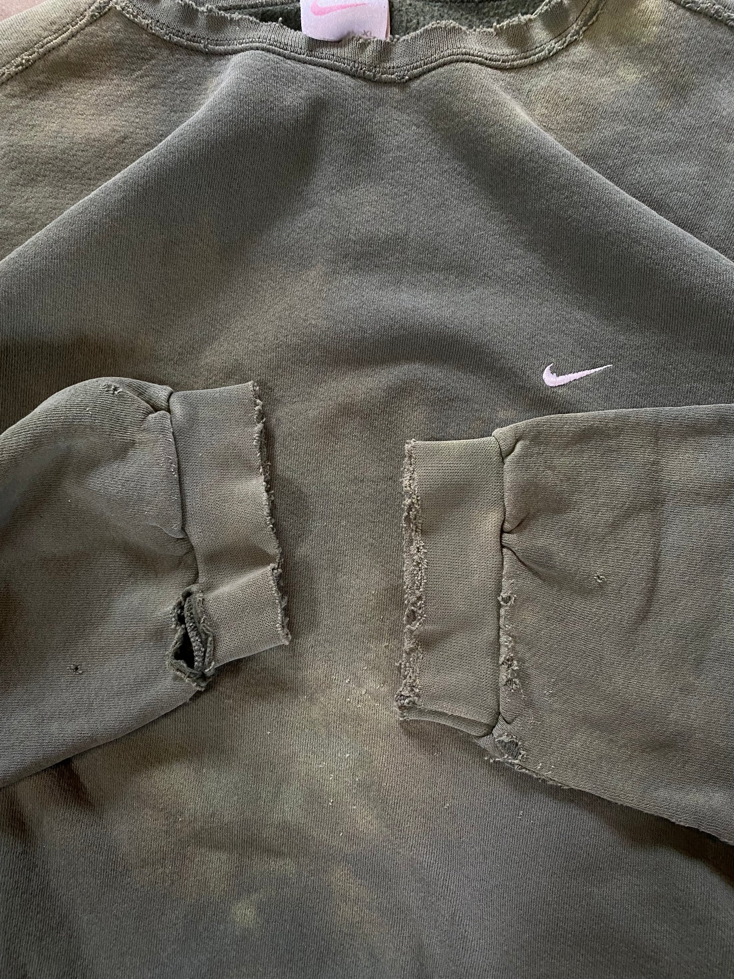 Vintage Nike Earth Tone faded distressed olive sweatshirt Size XL