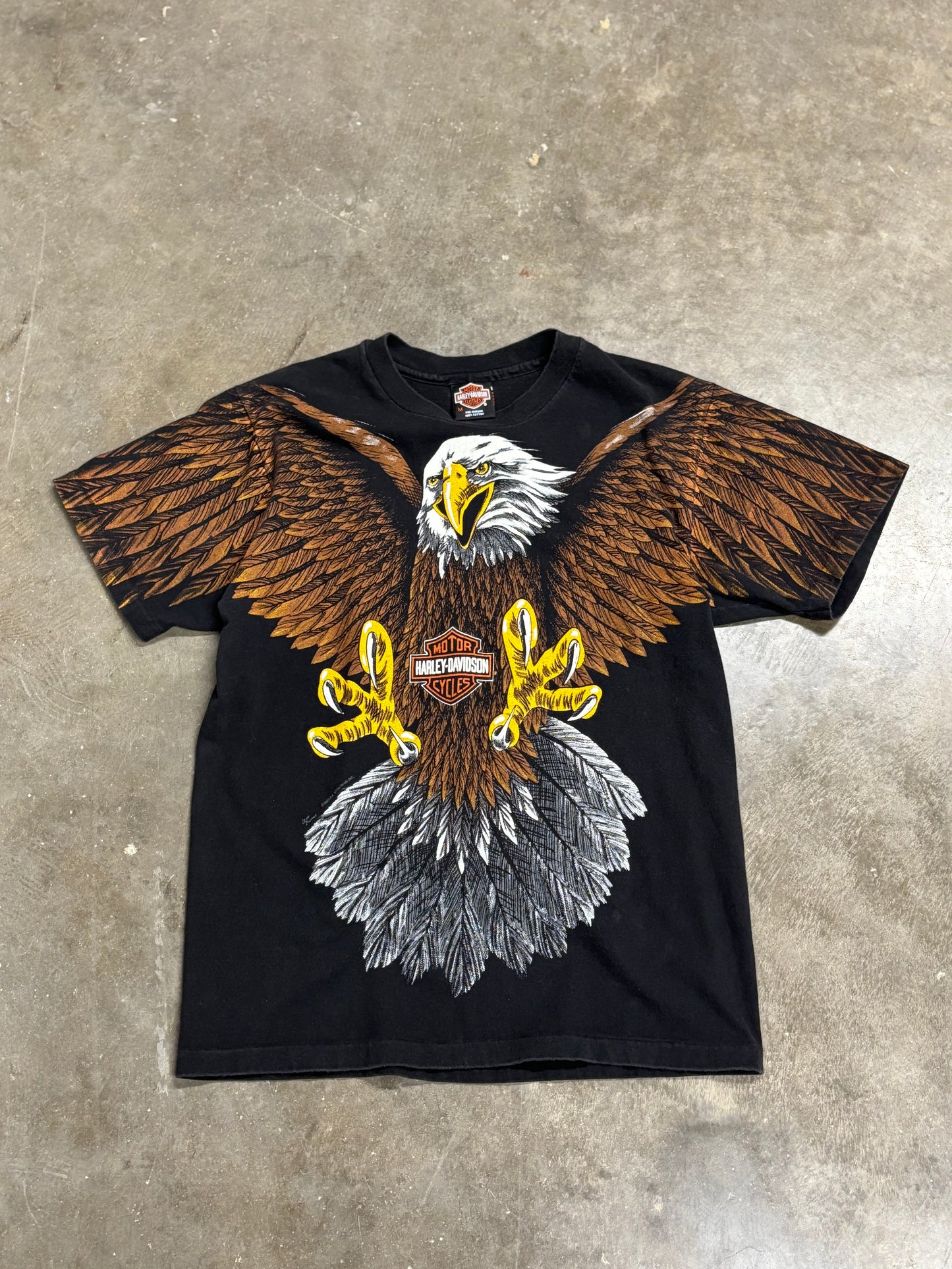 Vintage Harley Davidson Eagle AOP shirt size medium