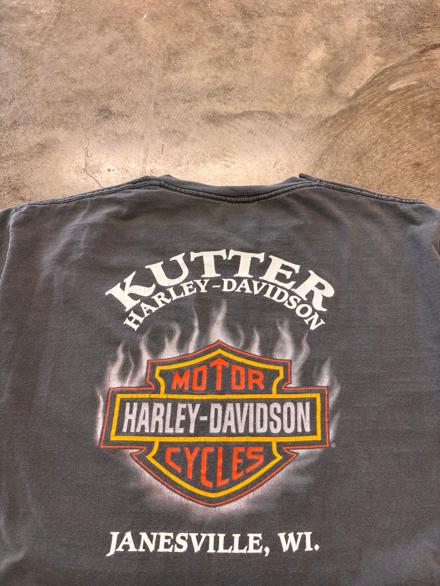 Vintage Harley Davidson Faded 3D emblem shirt size large