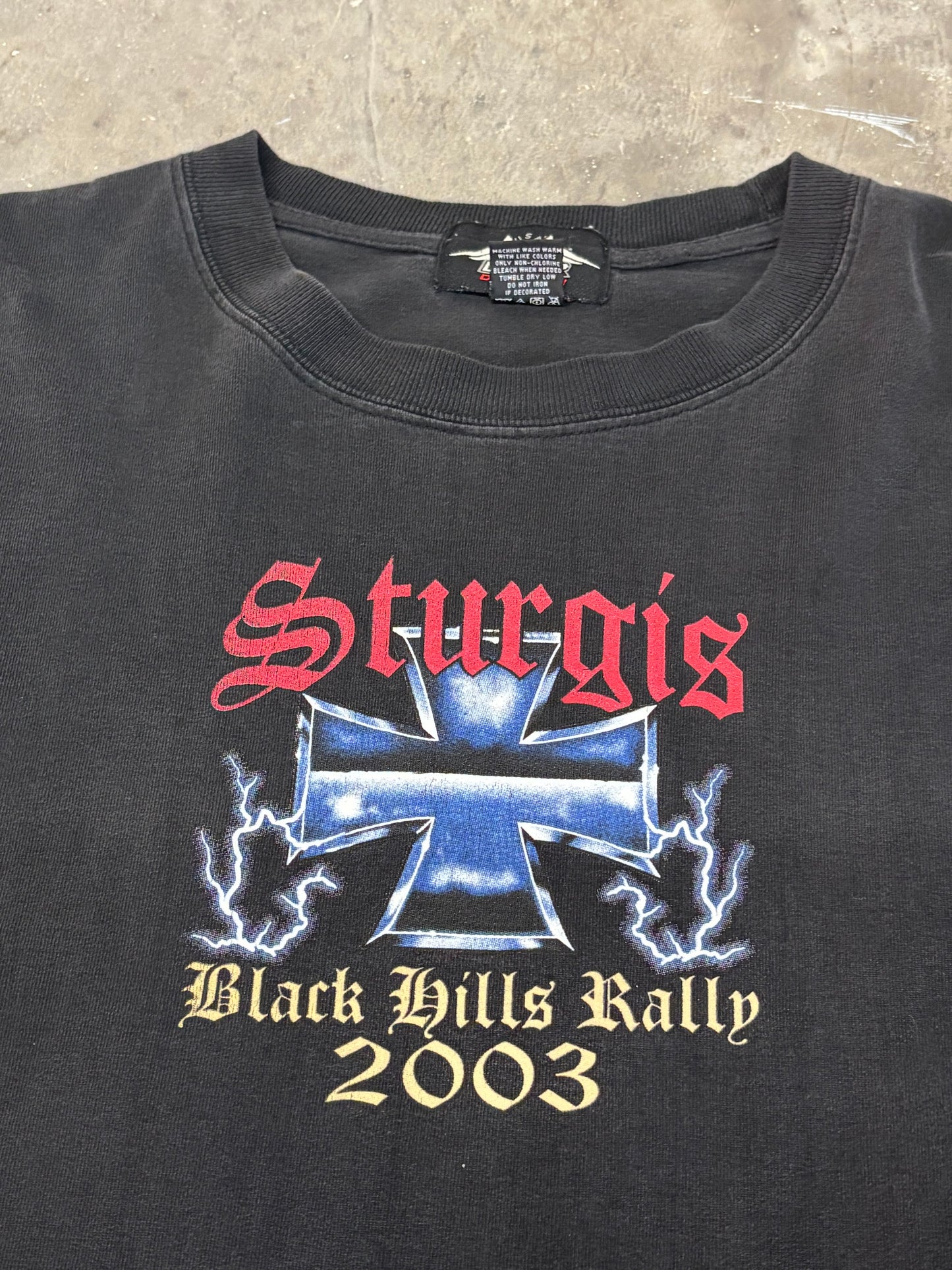 Vintage Sturgis Lighting biker long sleeve size large
