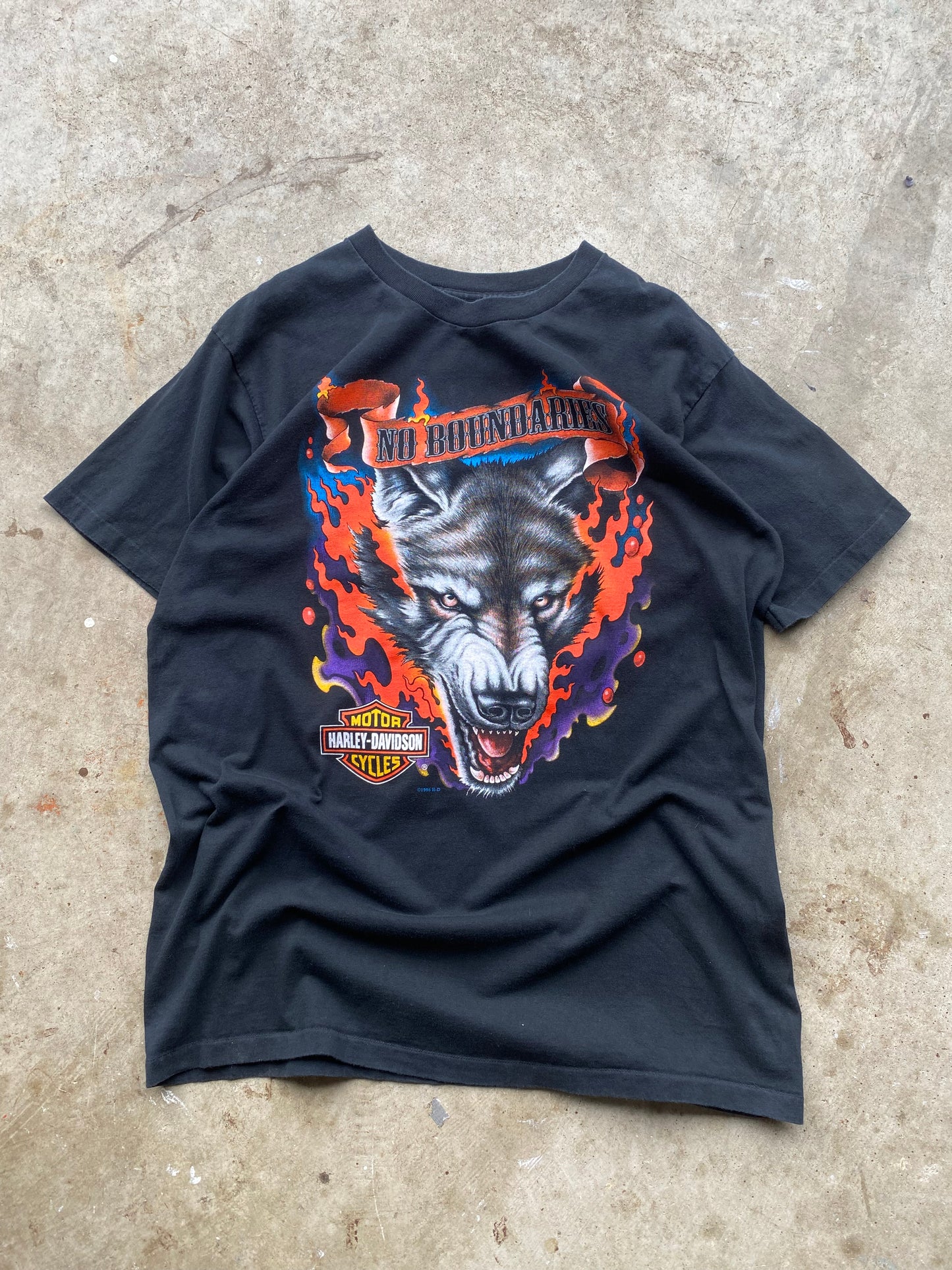 Vintage Harley Davidson No Boundaries shirt FITS 2XL tagged XL