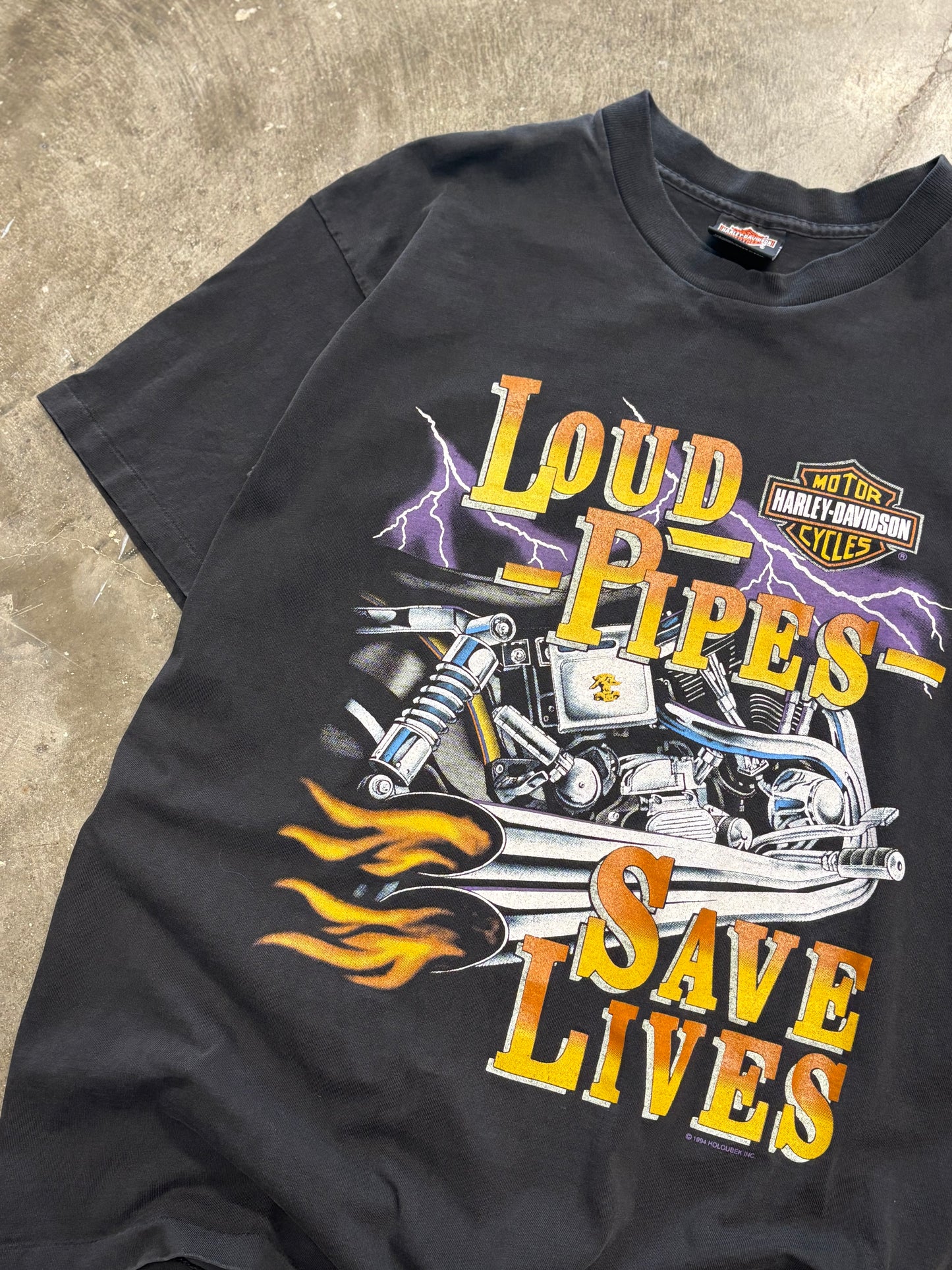 Vintage Harley Davidson Loud Pipes save lives
