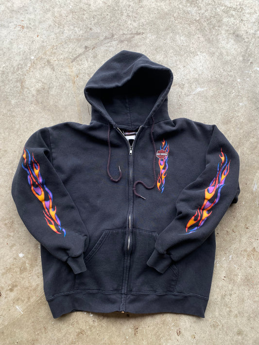 Vintage Harley Davidson Multi Flame hoodie size large
