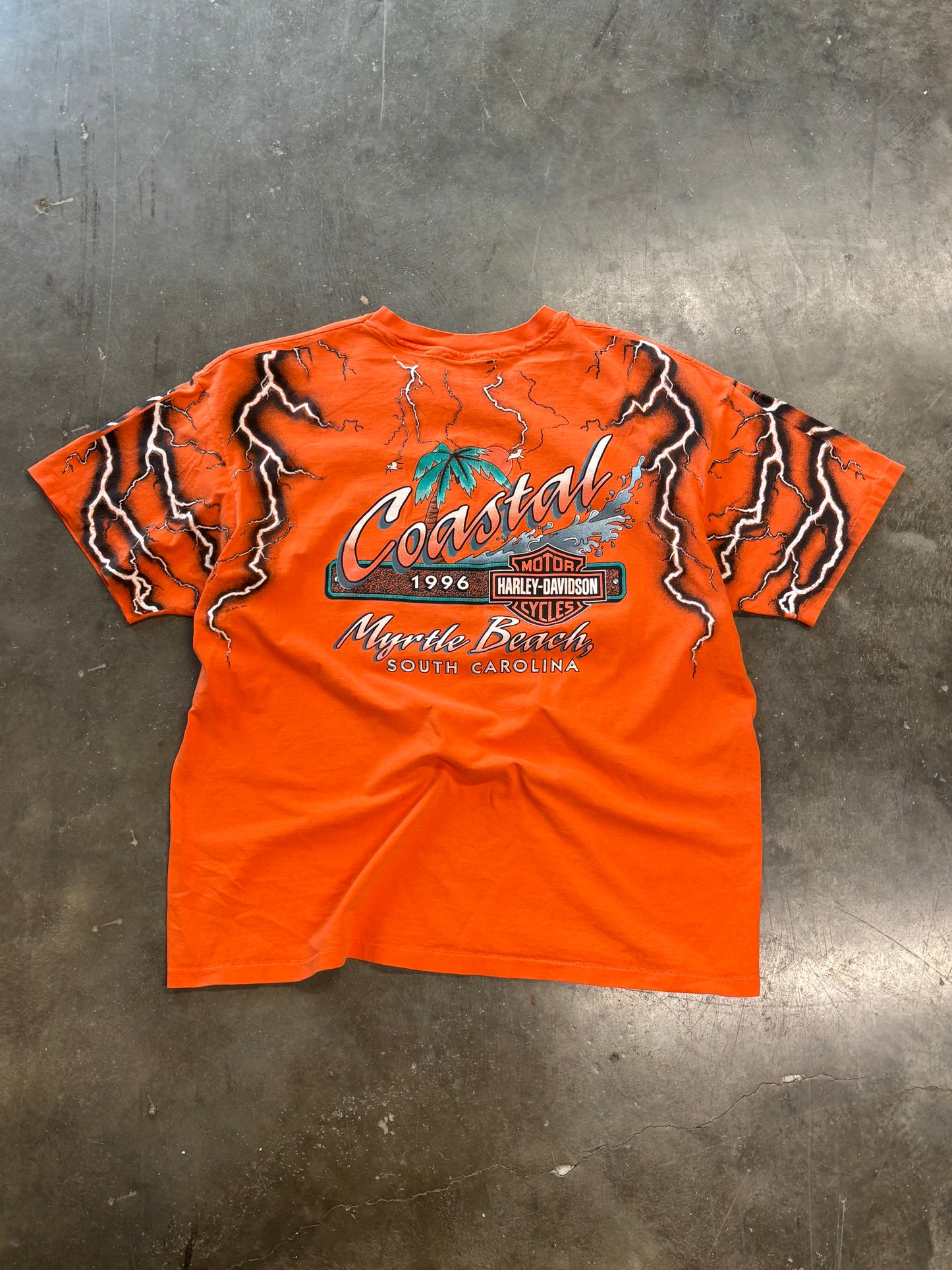 Vintage Harley Davidson Lightning AOP shirt size xl
