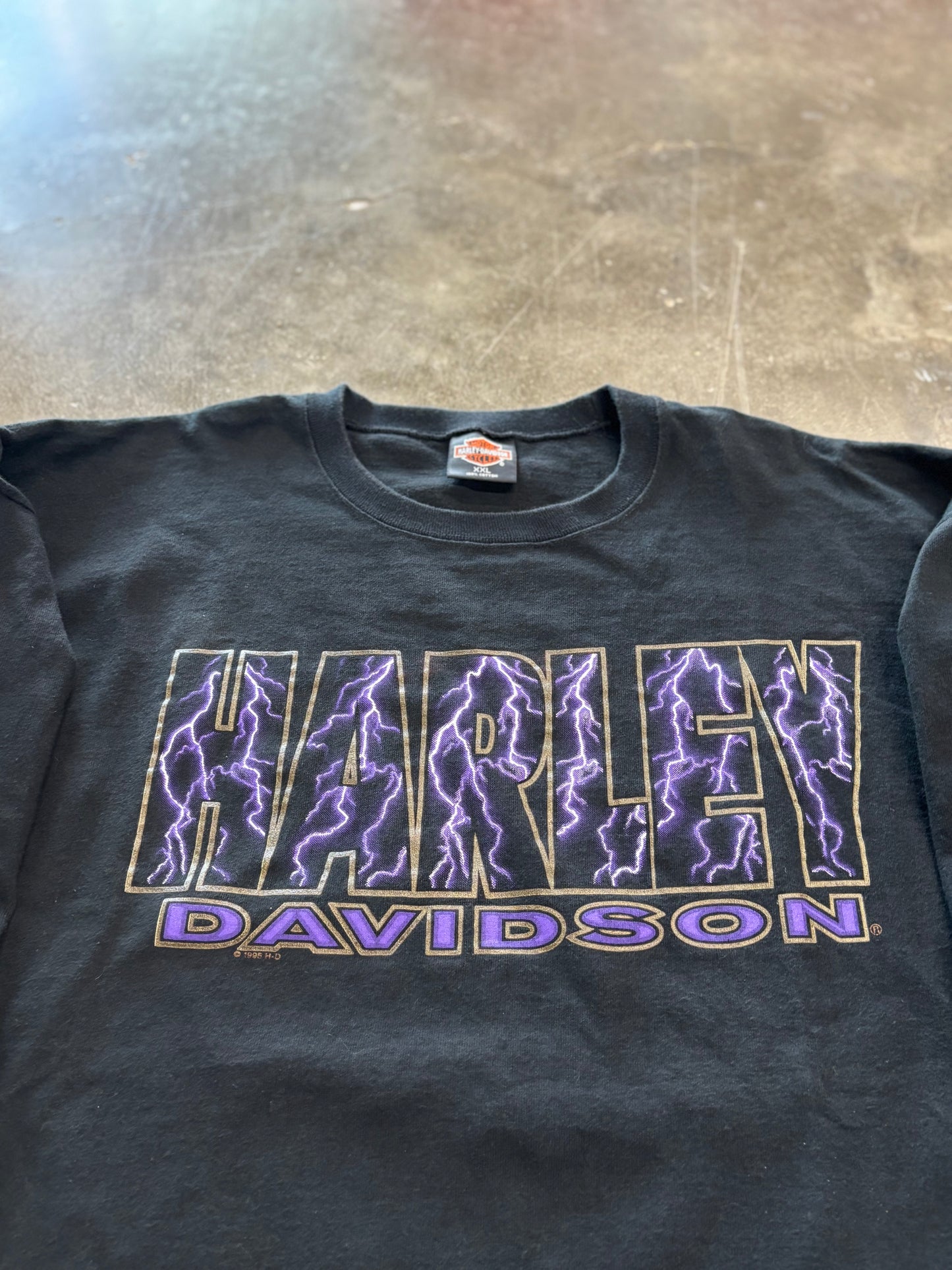 Vintage Harley Davidson Purple lighting shirt size xxl
