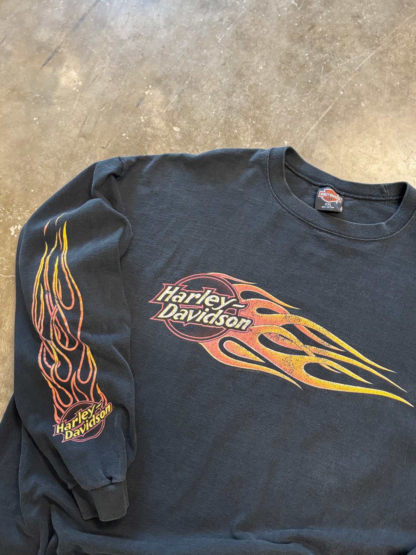 Vintage Harley Davidson Flame ball long sleeve size xxl