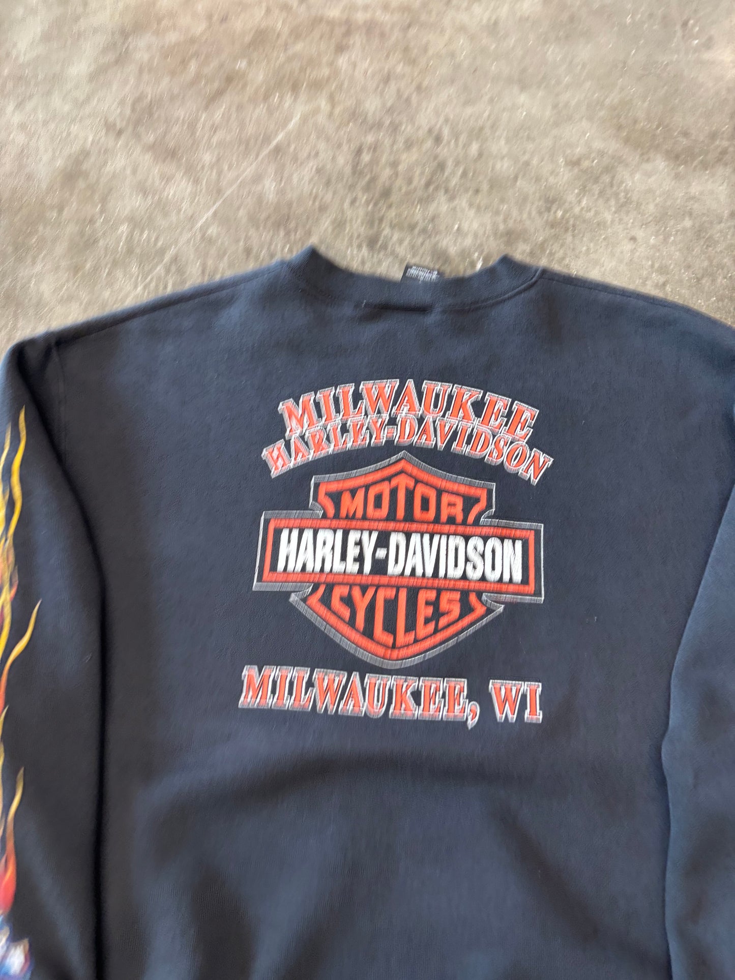 Vintage Harley Davidson Flaming Eagle sweatshirt size Large