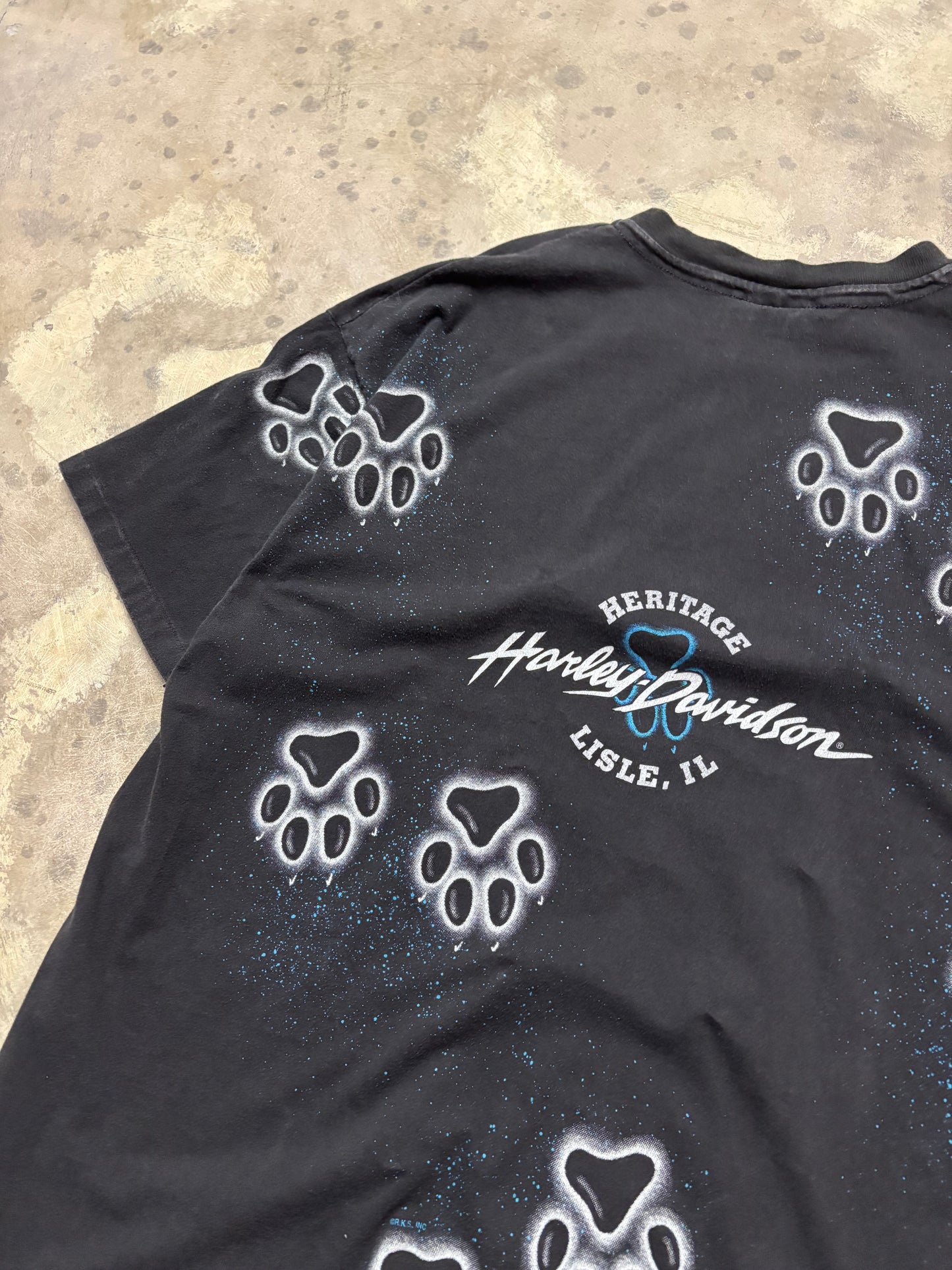 Vintage Harley Davidson Wolf AOP shirt size XXL