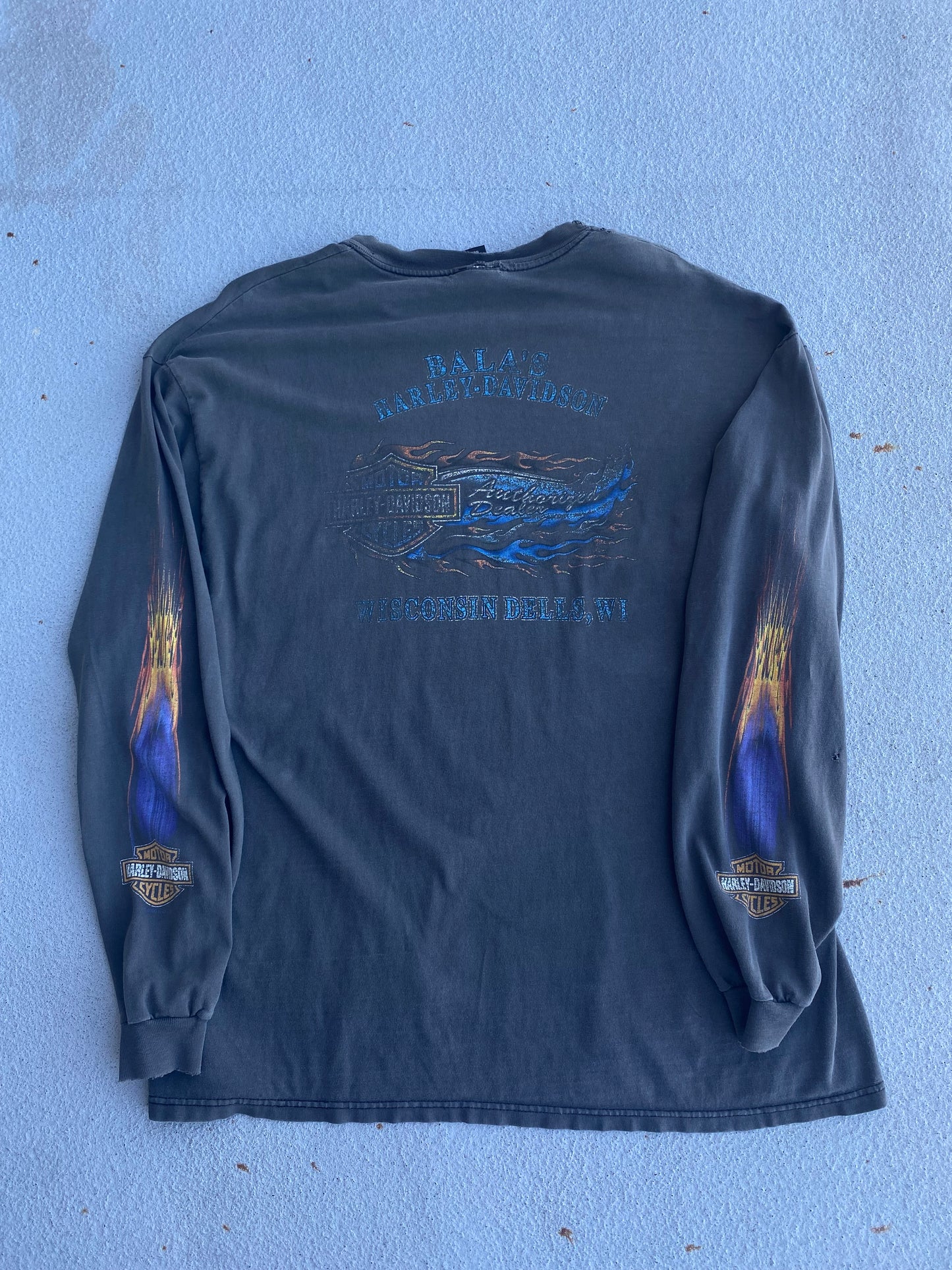 Vintage Smoked Out Harley Eagle long sleeve size XL