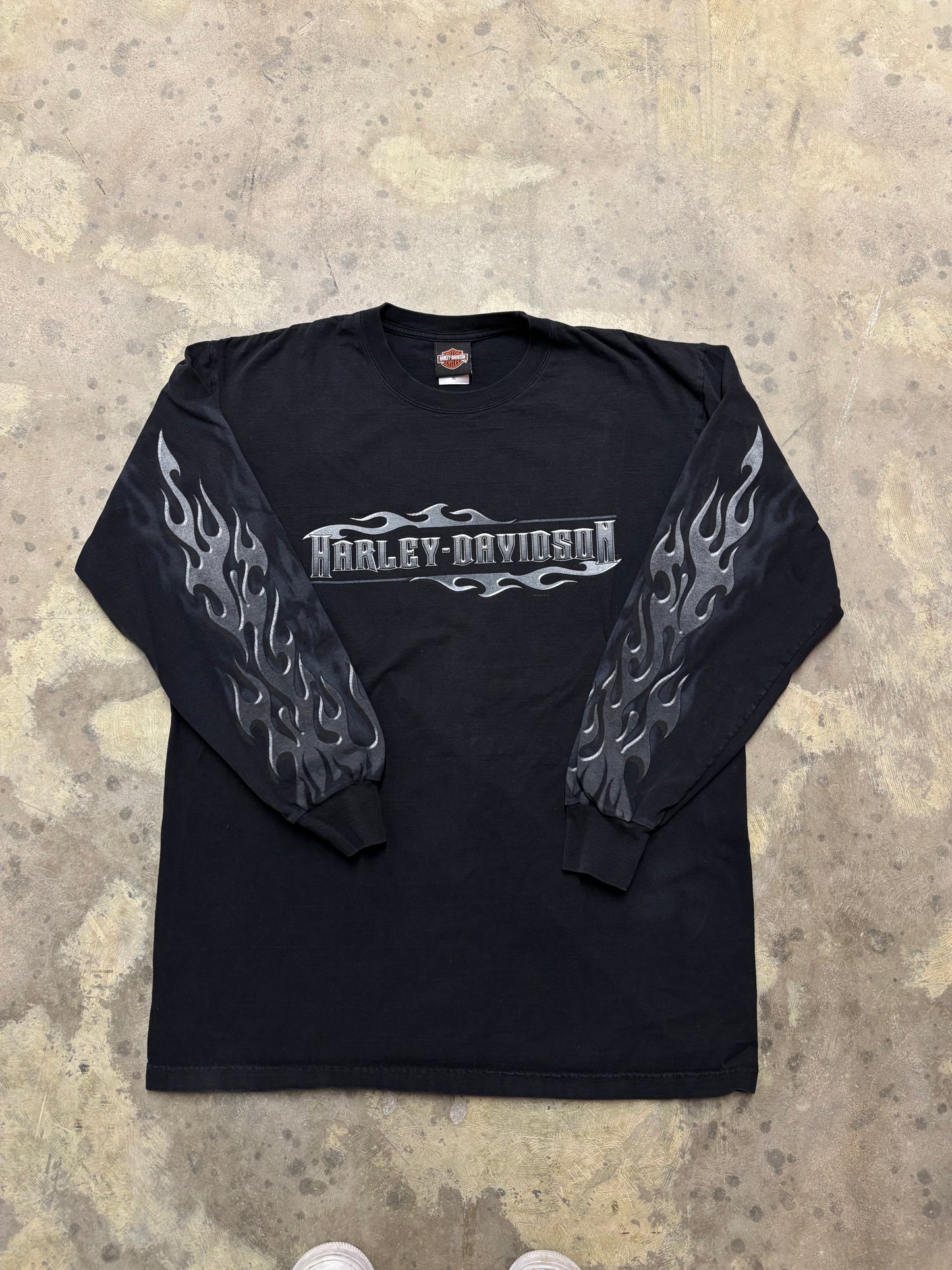 Vintage Harley Davidson steel flame long sleeve shirt size XL