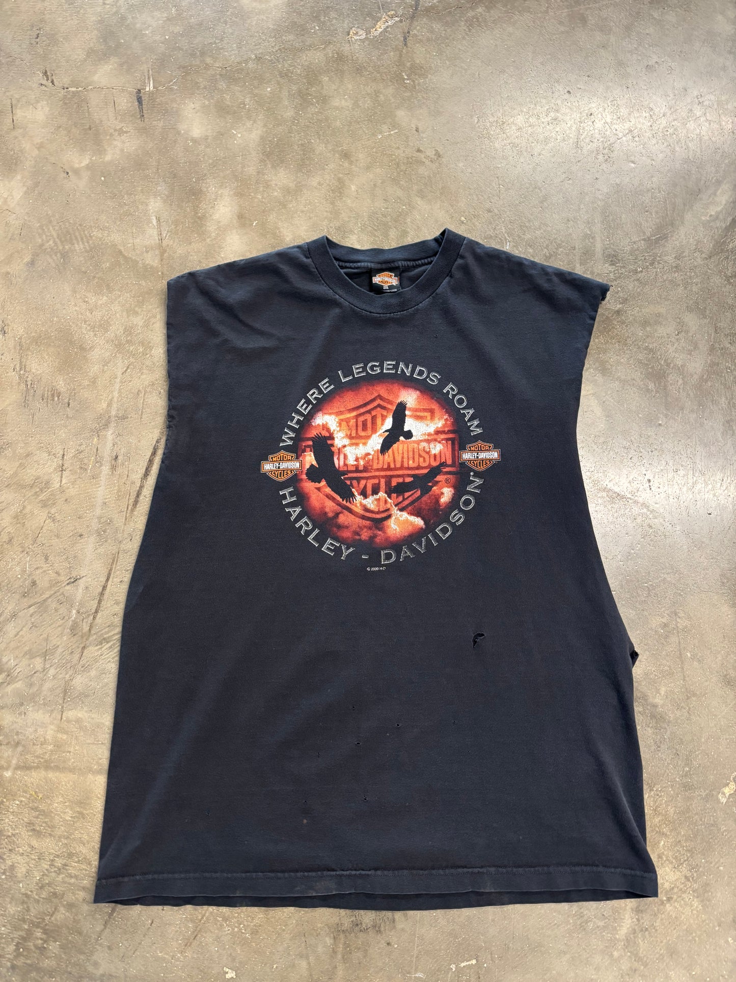 Vintage Harley Davidson chopped cut off shirt size xxl