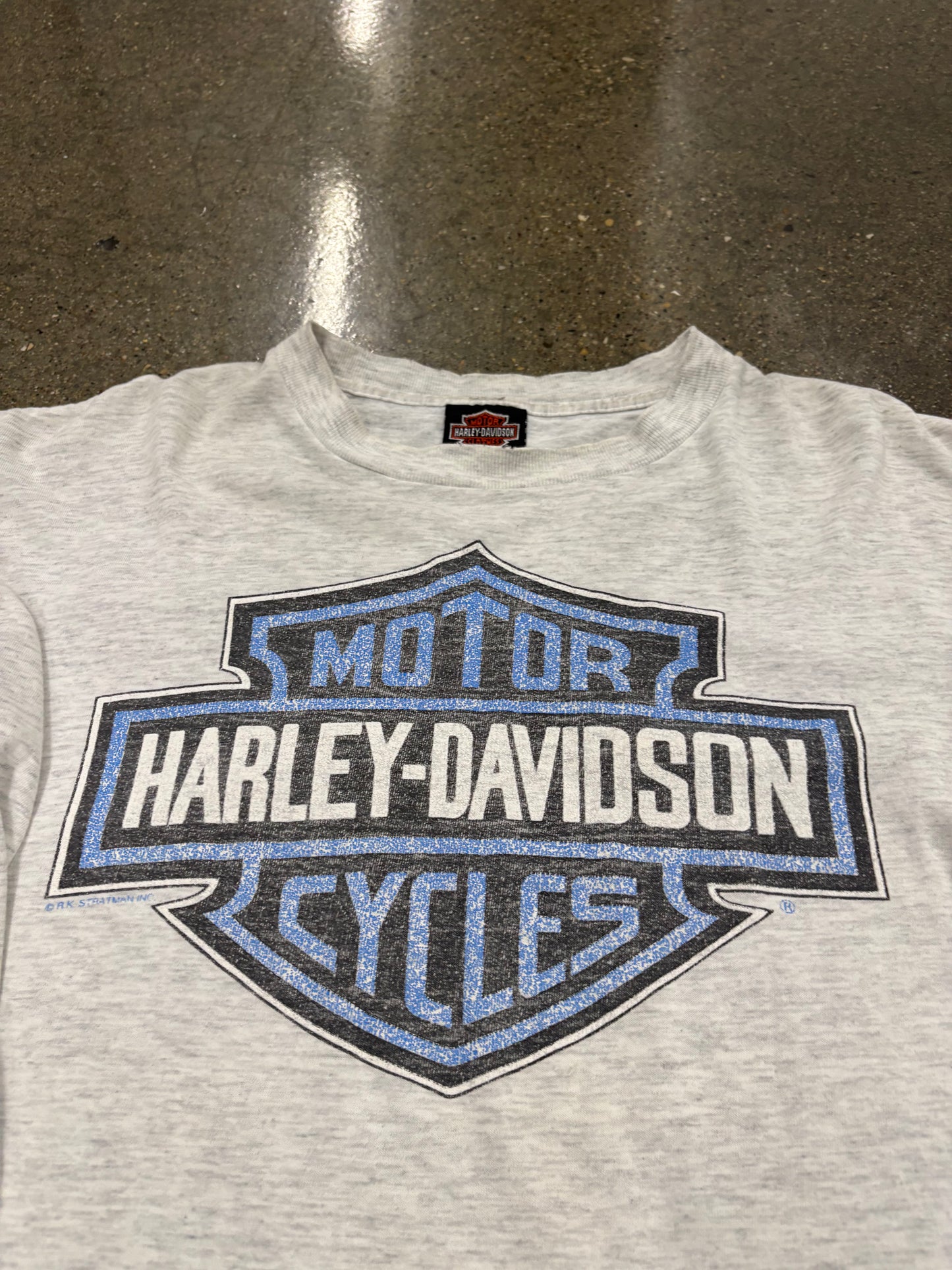 Vintage Harley Davidson Blue Flame size XL shirt long sleeve