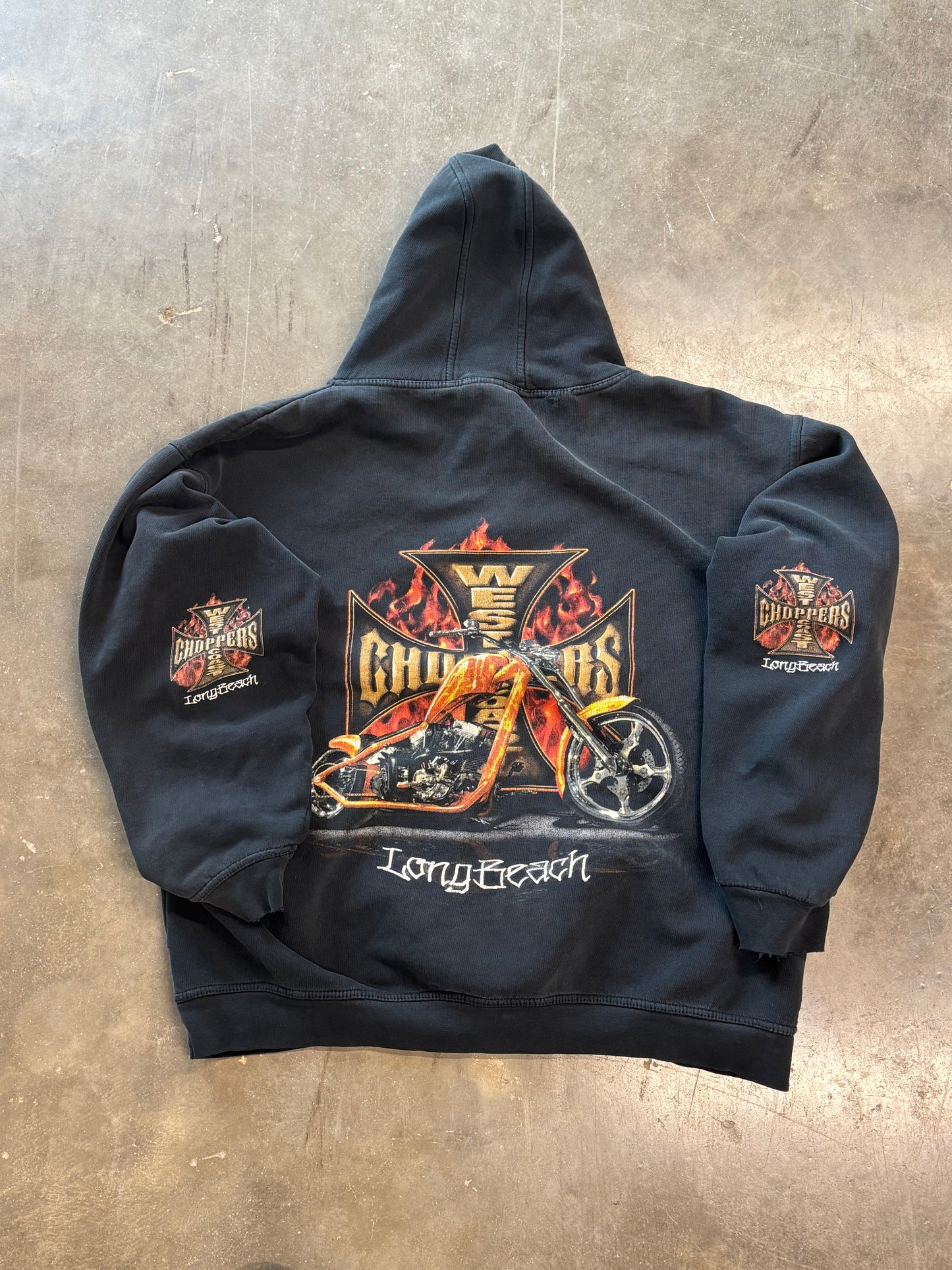 Vintage WCC flame ball hoodie size xl