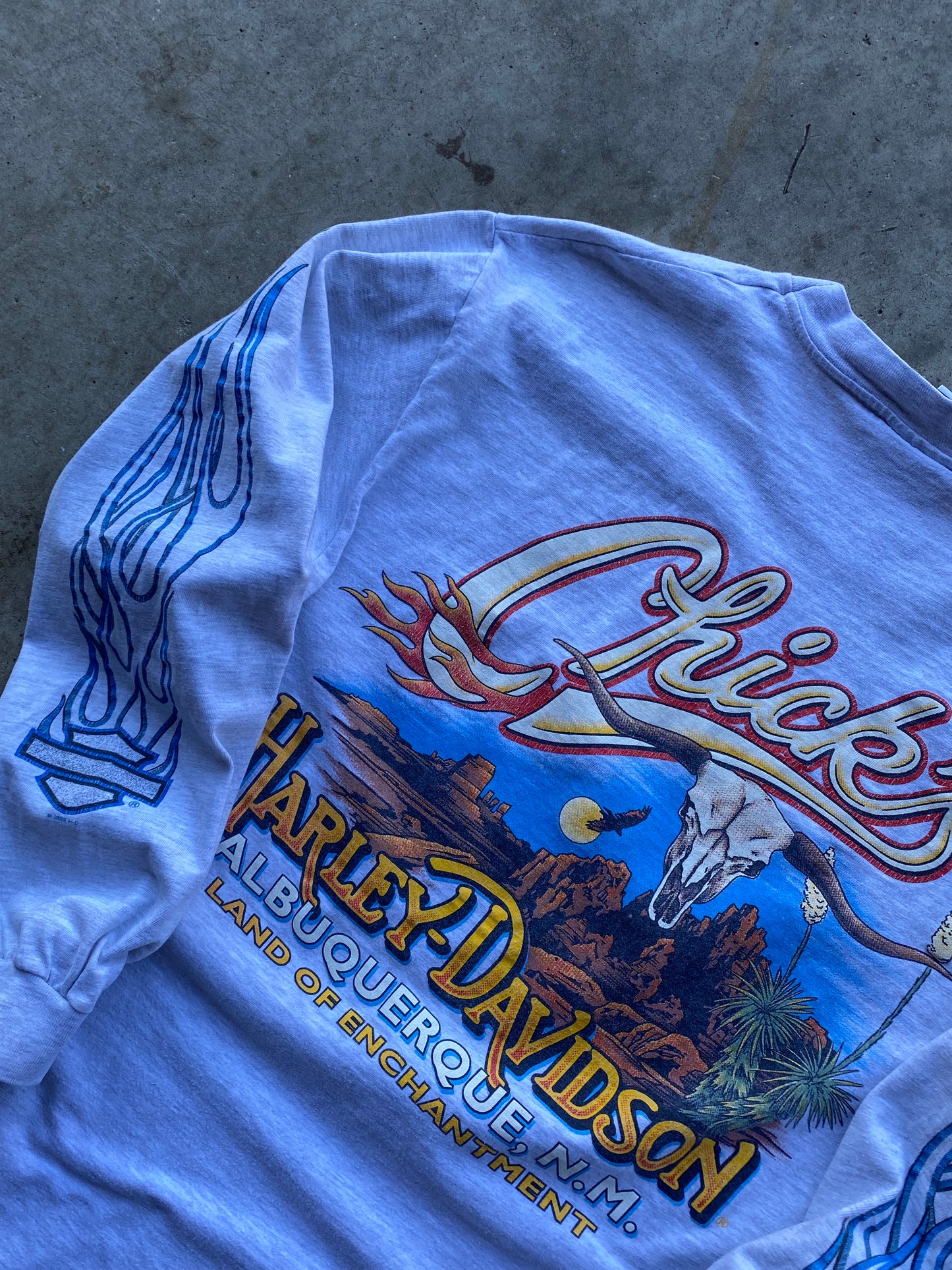 Vintage Harley Davidson Blue flame shield size medium shirt