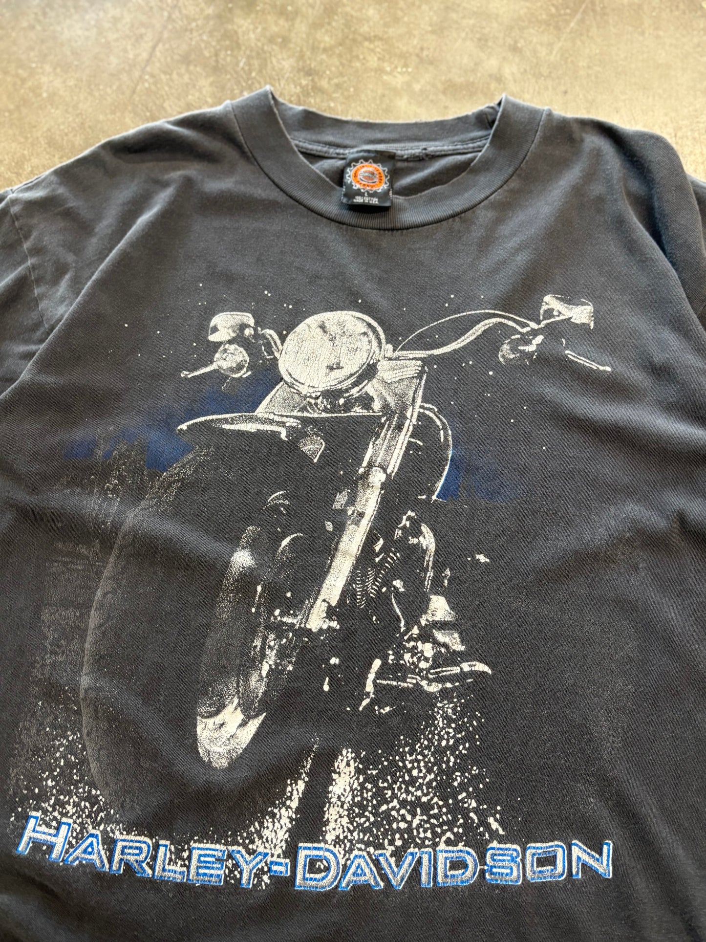 Vintage Harley Davidson faded bike shirt size large
