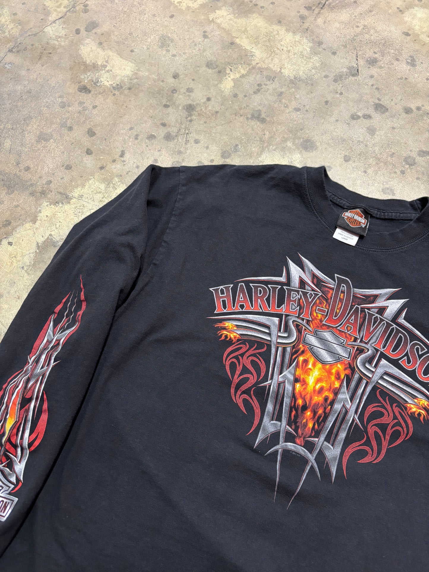 Vintage Harley Davidson red blade longsleeve shirt size large