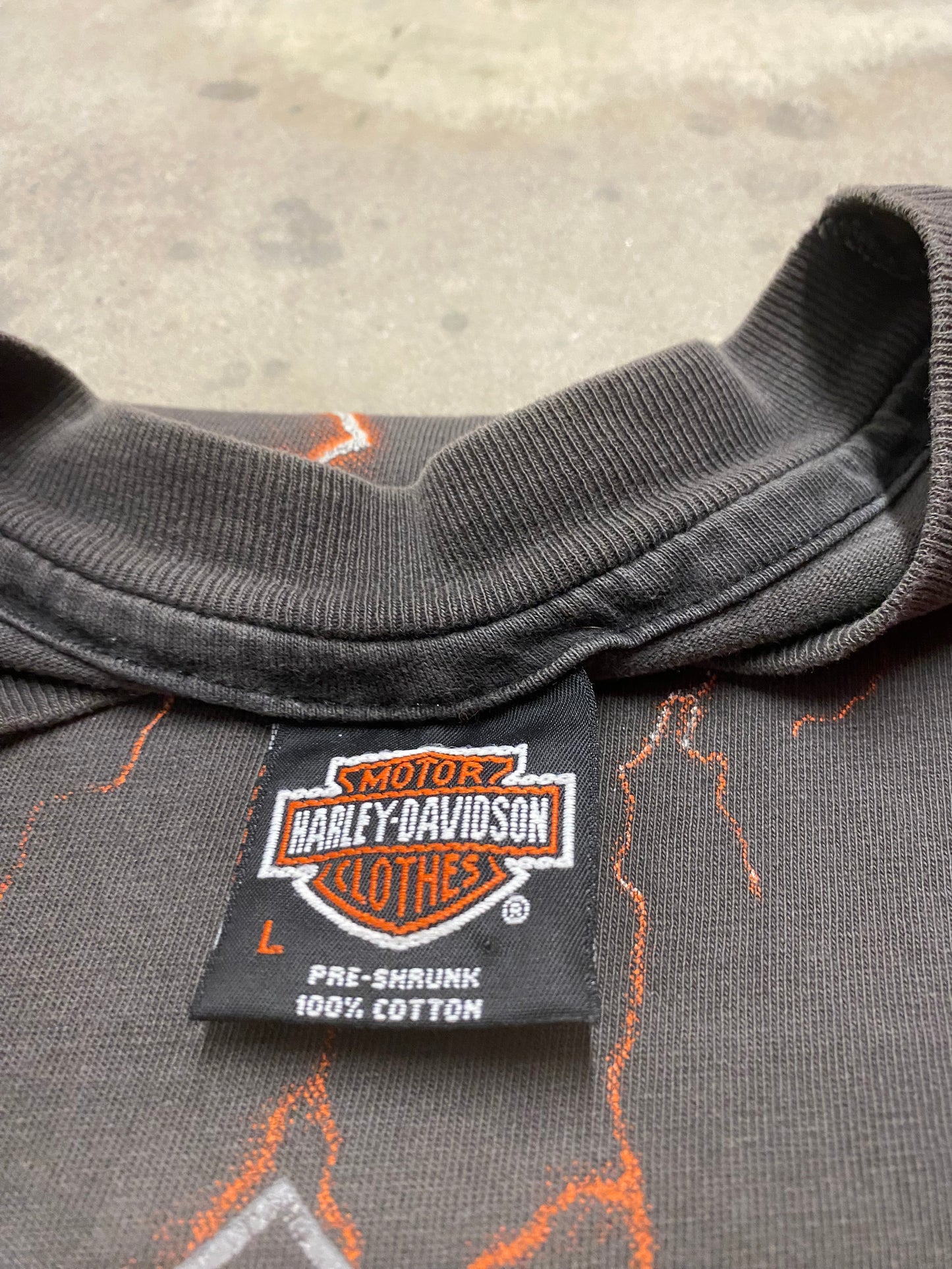 Vintage Harley Davidson Lightning AOP shirt size large