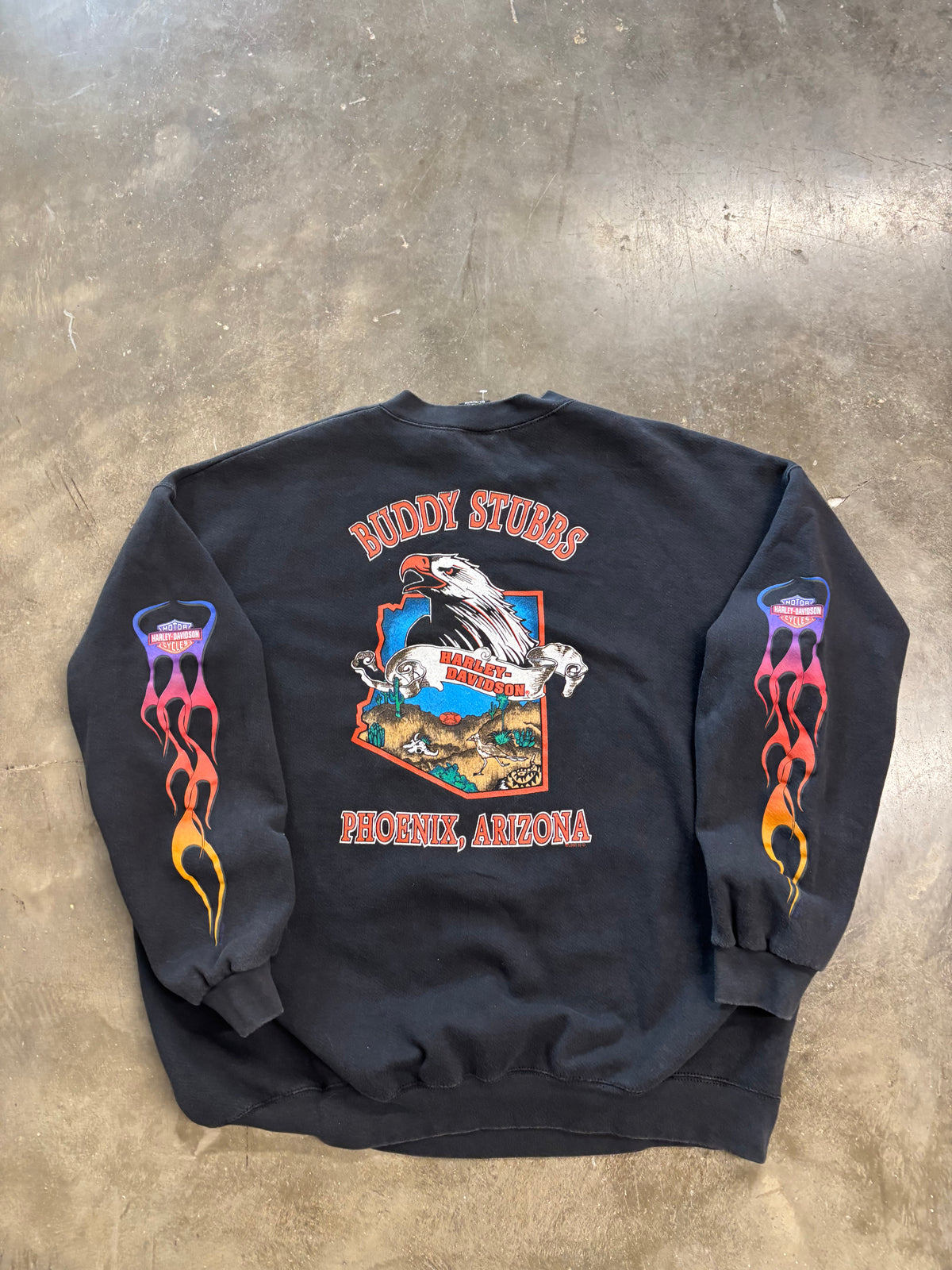 Vintage Harley Davidson rainbow flame sweatshirt size xxl