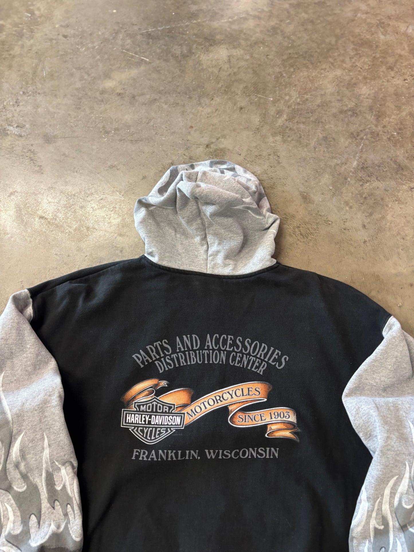 Vintage Harley Davidson two tone hoodie size extra large