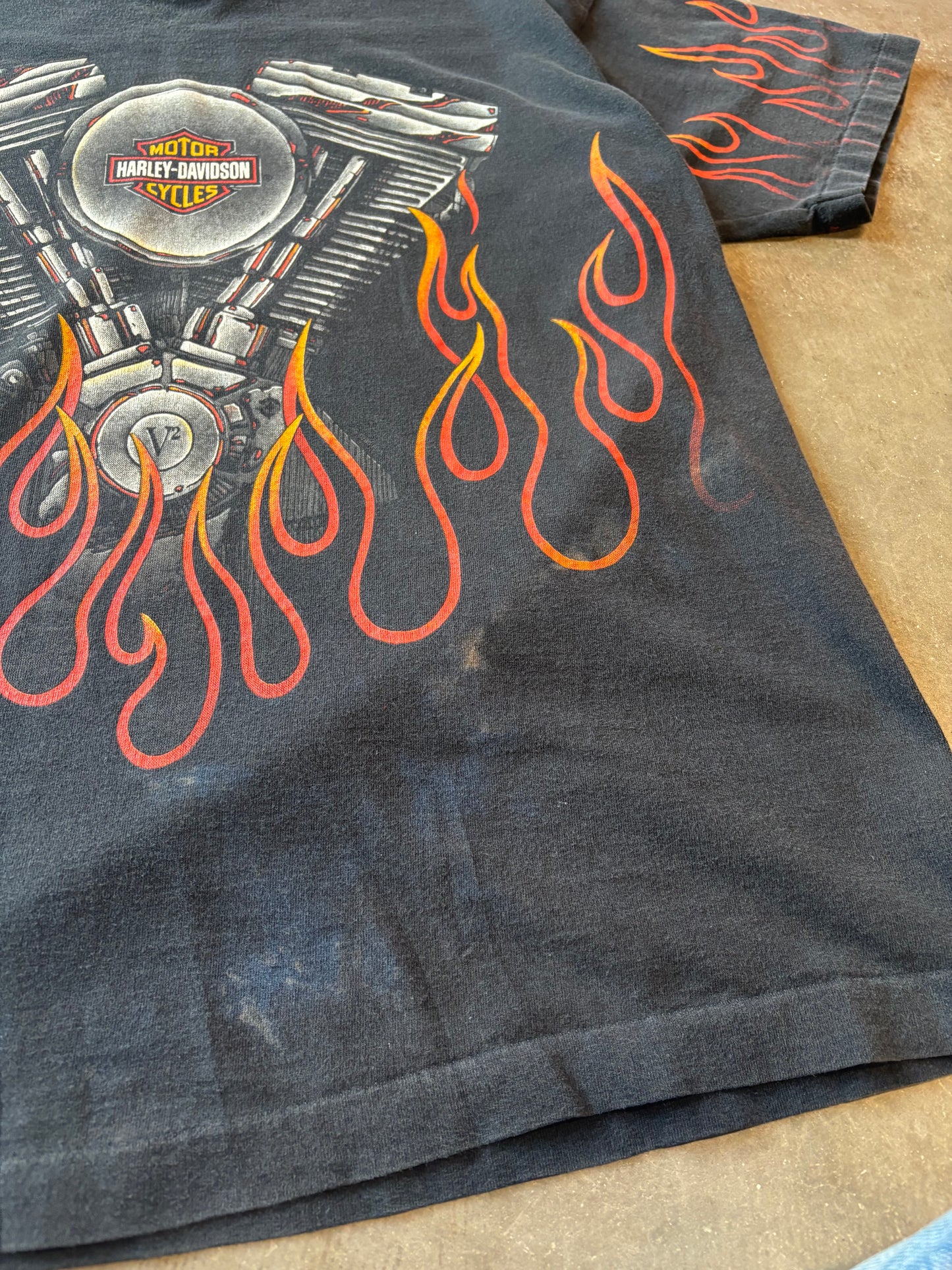 Vintage Harley Flame AOP shirt size XL