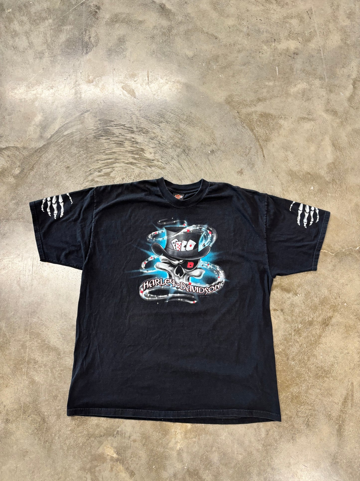 Vintage Harley Davidson Skull Poker shirt size xxl