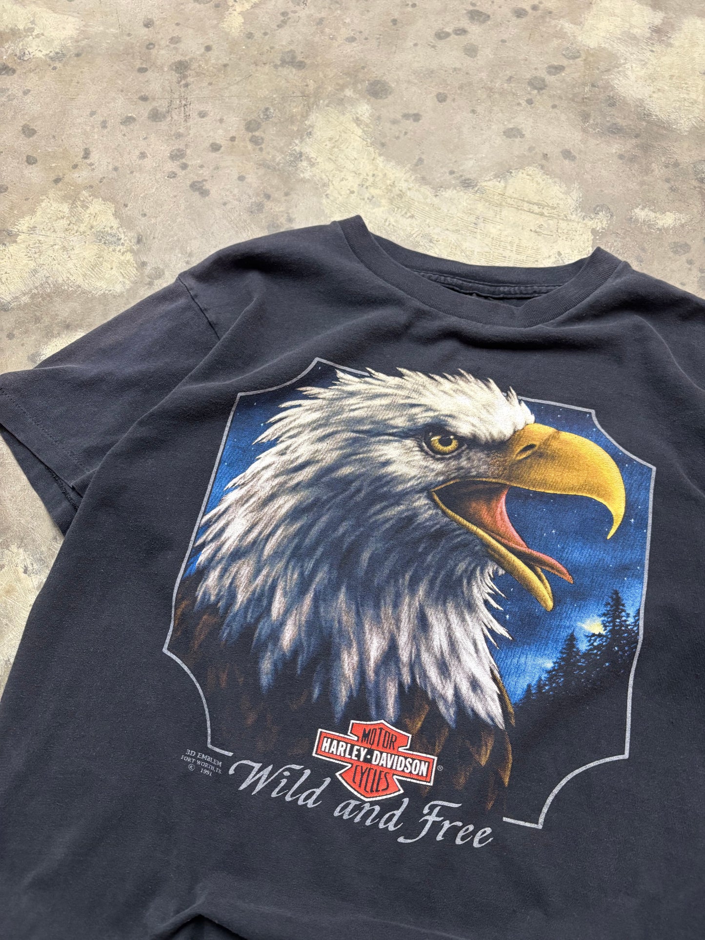 Vintage Harley Davidson 3D Emblem Eagle shirt size large