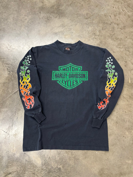 Vintage shamrock Harley long sleeve size large