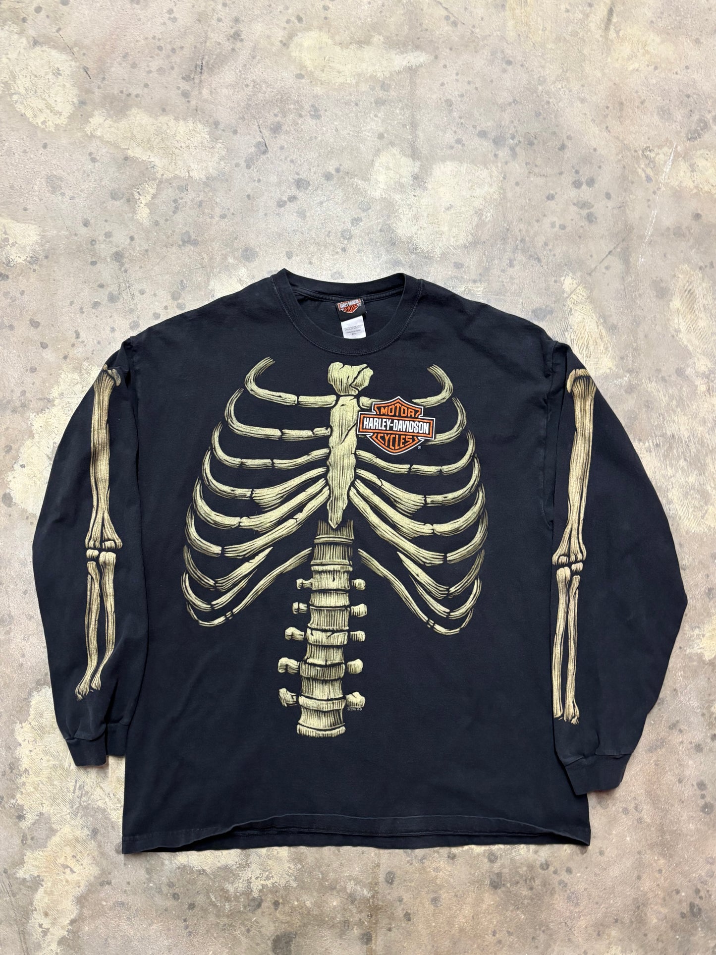 Vintage Harley Davidson long sleeve bones shirt size XXL