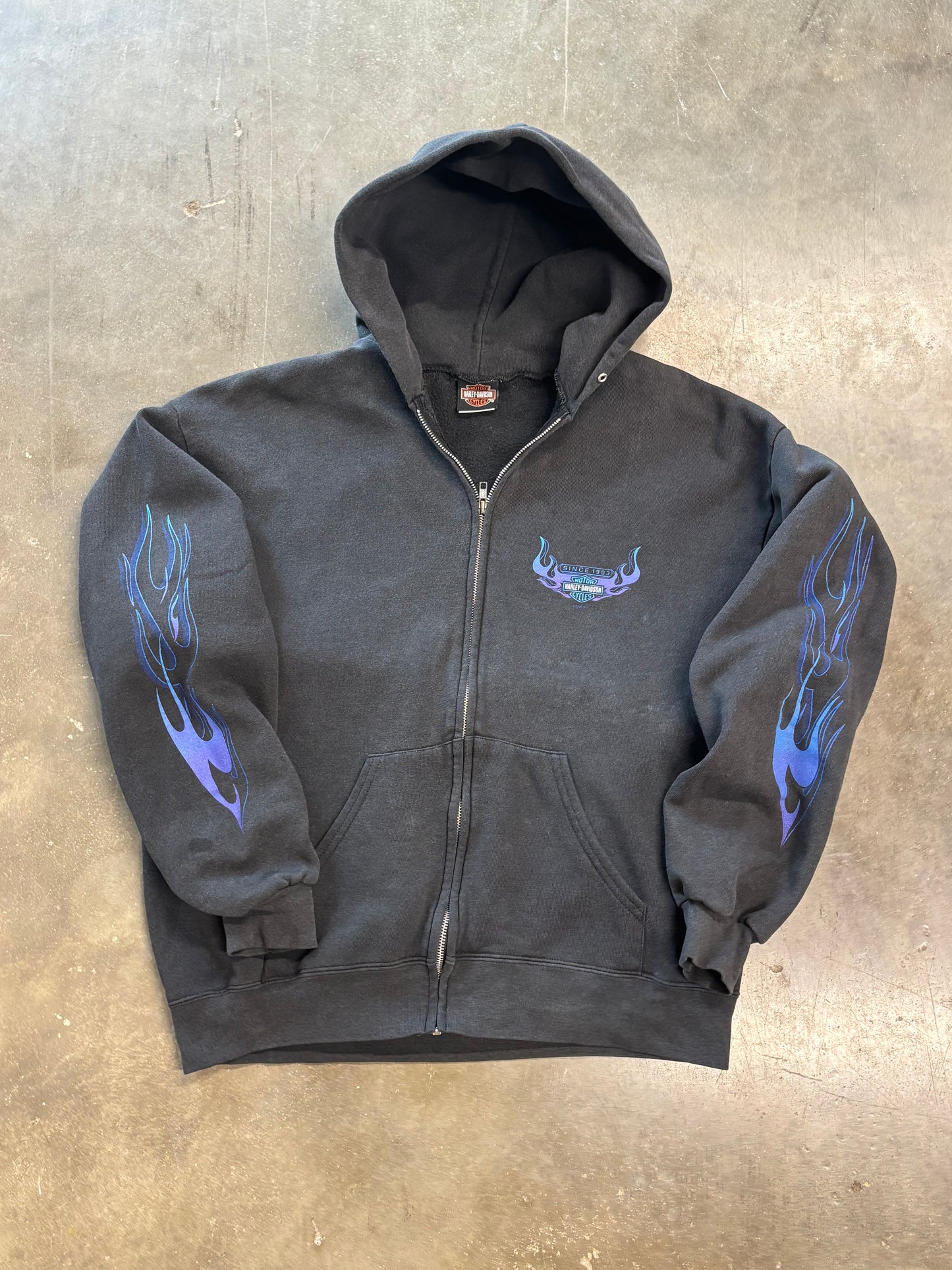 Vintage Harley Davidson purple zip up hoodie feel the heat size large