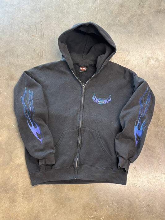 Vintage Harley Davidson purple zip up hoodie feel the heat size large