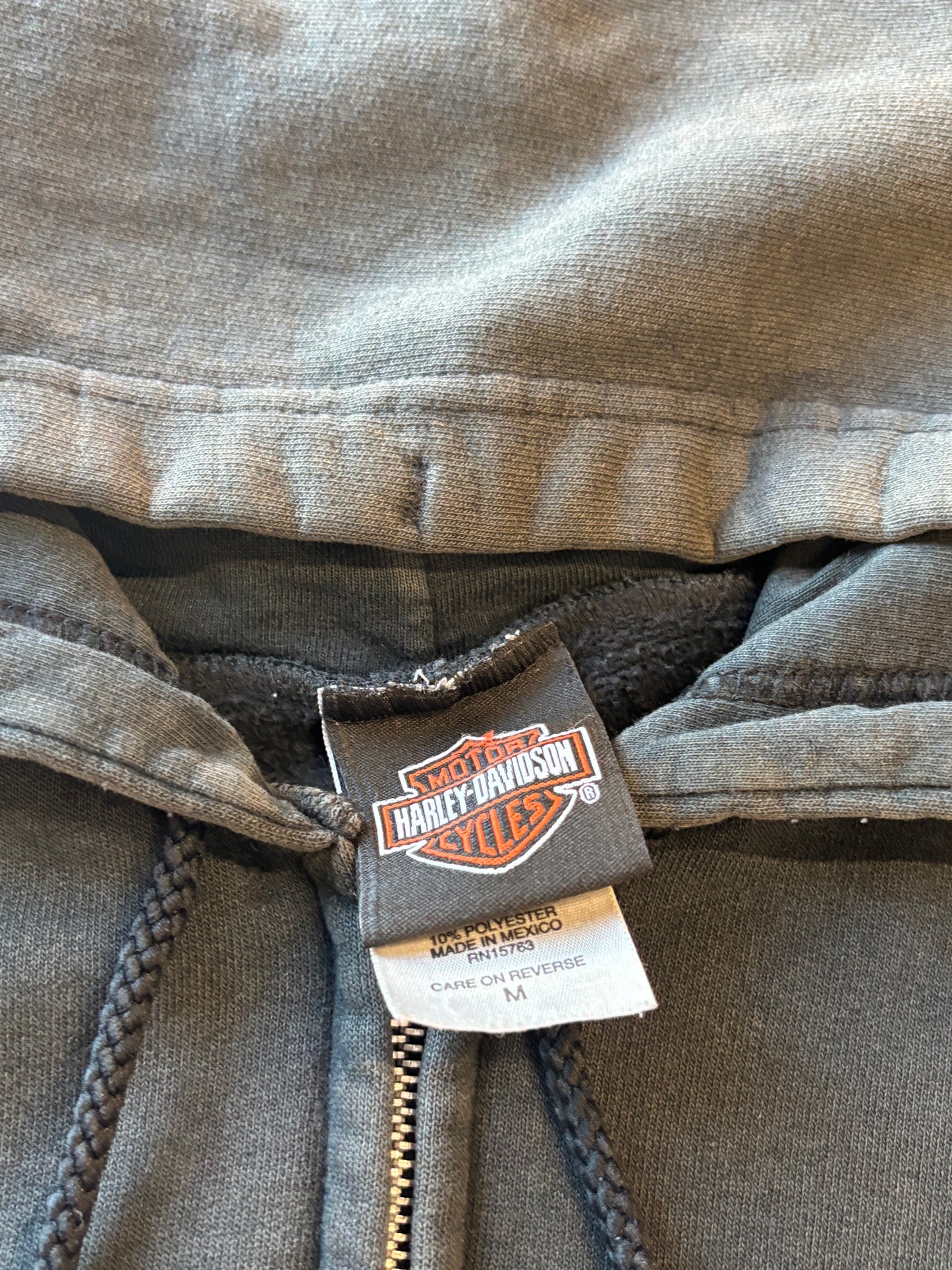 Vintage Harley Davidson bone zip up hoodie size medium