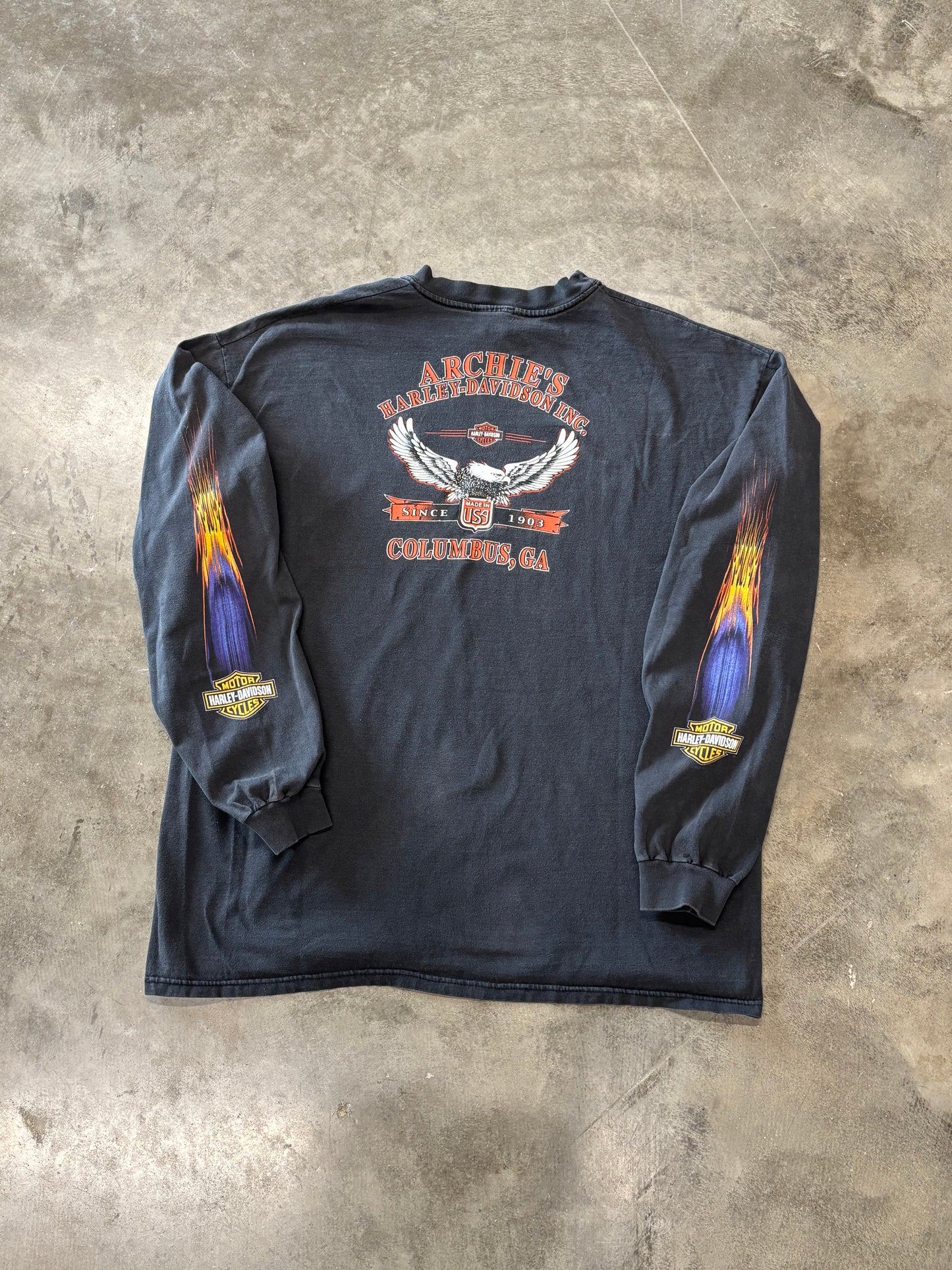 Vintage Harley Davidson Purple Flame Long sleeve size xxl