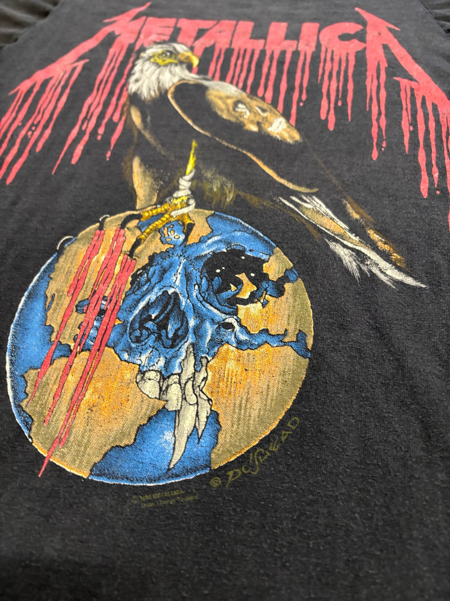 Vintage Metallica Pushead shirt size large sleeves replaced
