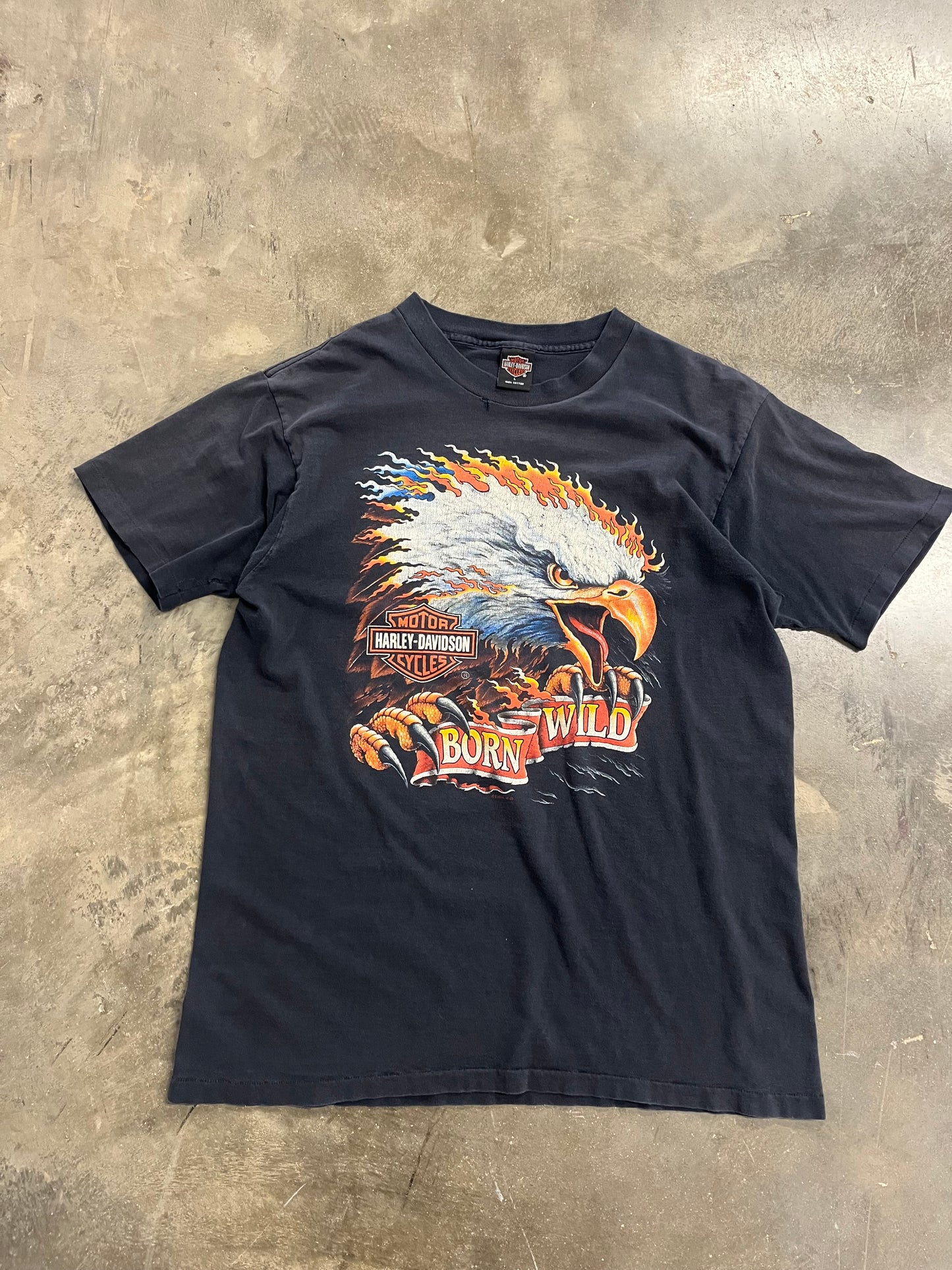 Vintage Harley Davidson Flaming Eagle shirt size large