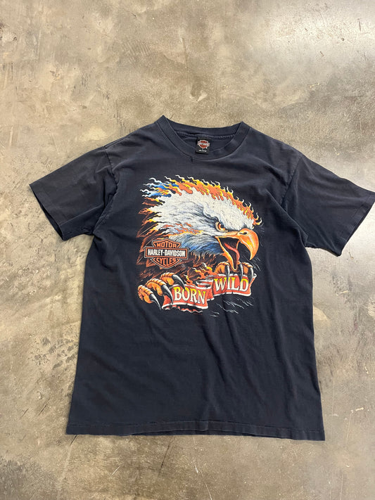 Vintage Harley Davidson Flaming Eagle shirt size large